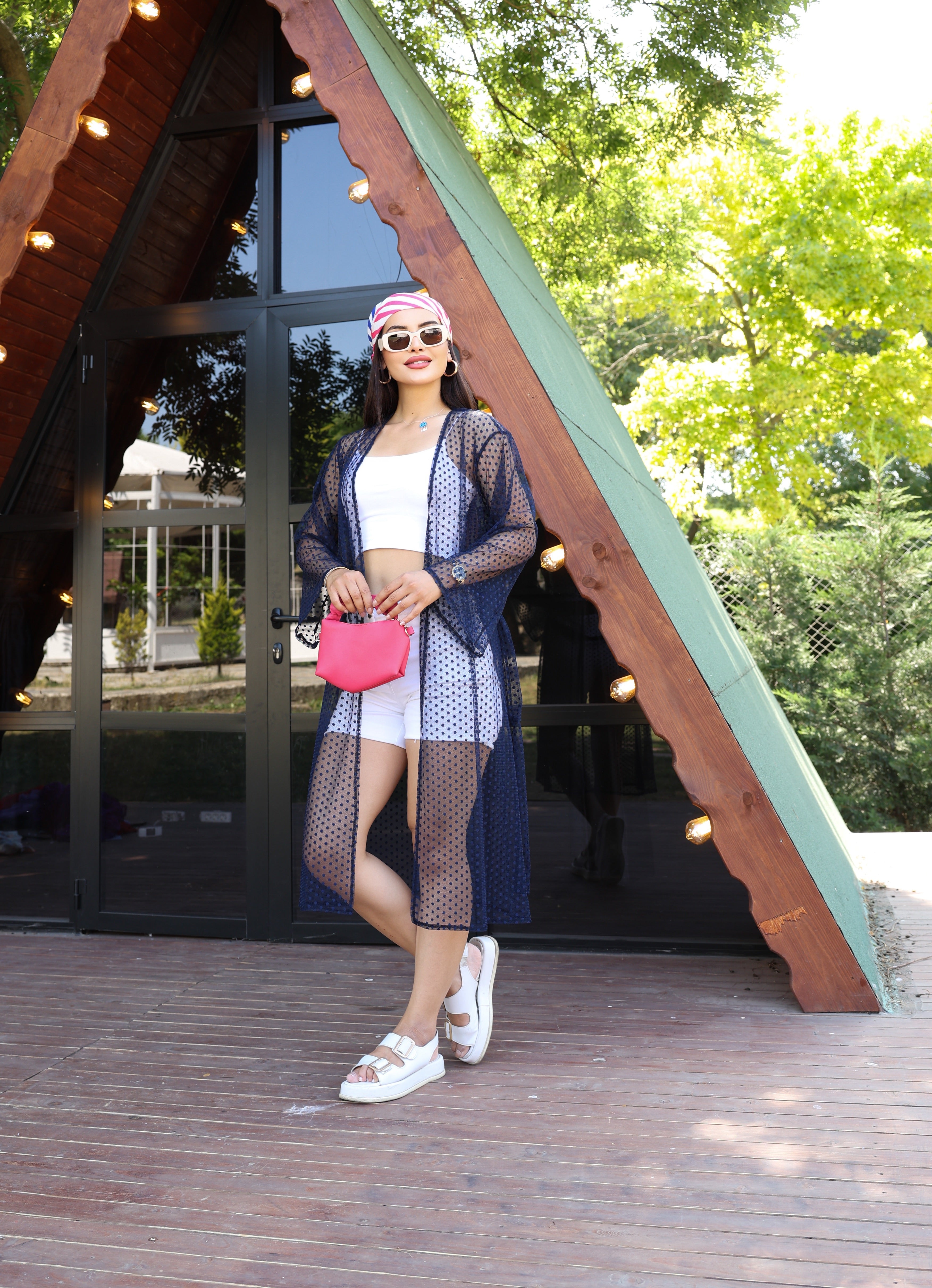 Puantiye Desenli Şeffaf Yazlık Kimono – Hafif, Şık ve Trend Tasarım