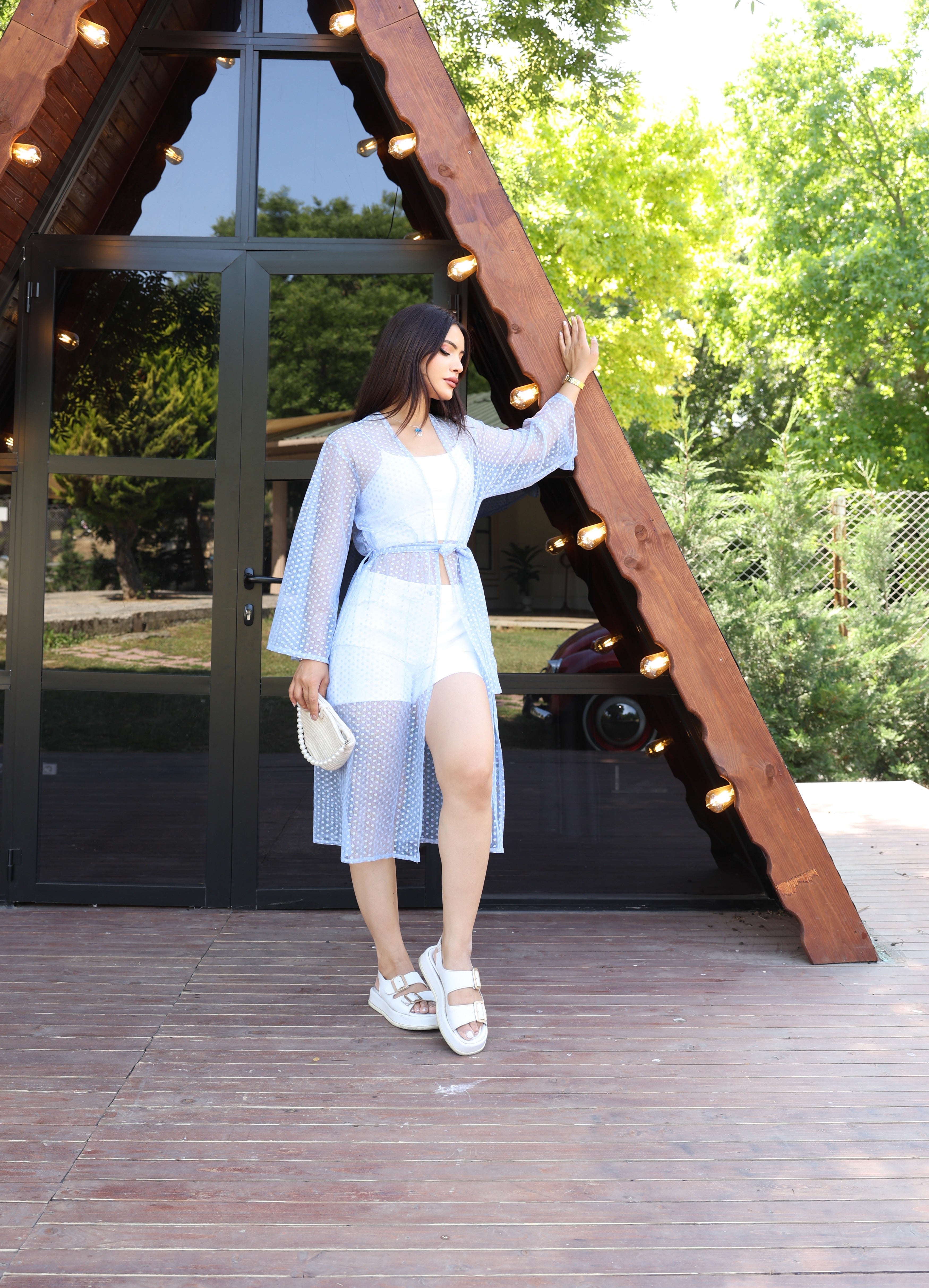 Puantiye Desenli Şeffaf Yazlık Kimono – Hafif, Şık ve Trend Tasarım