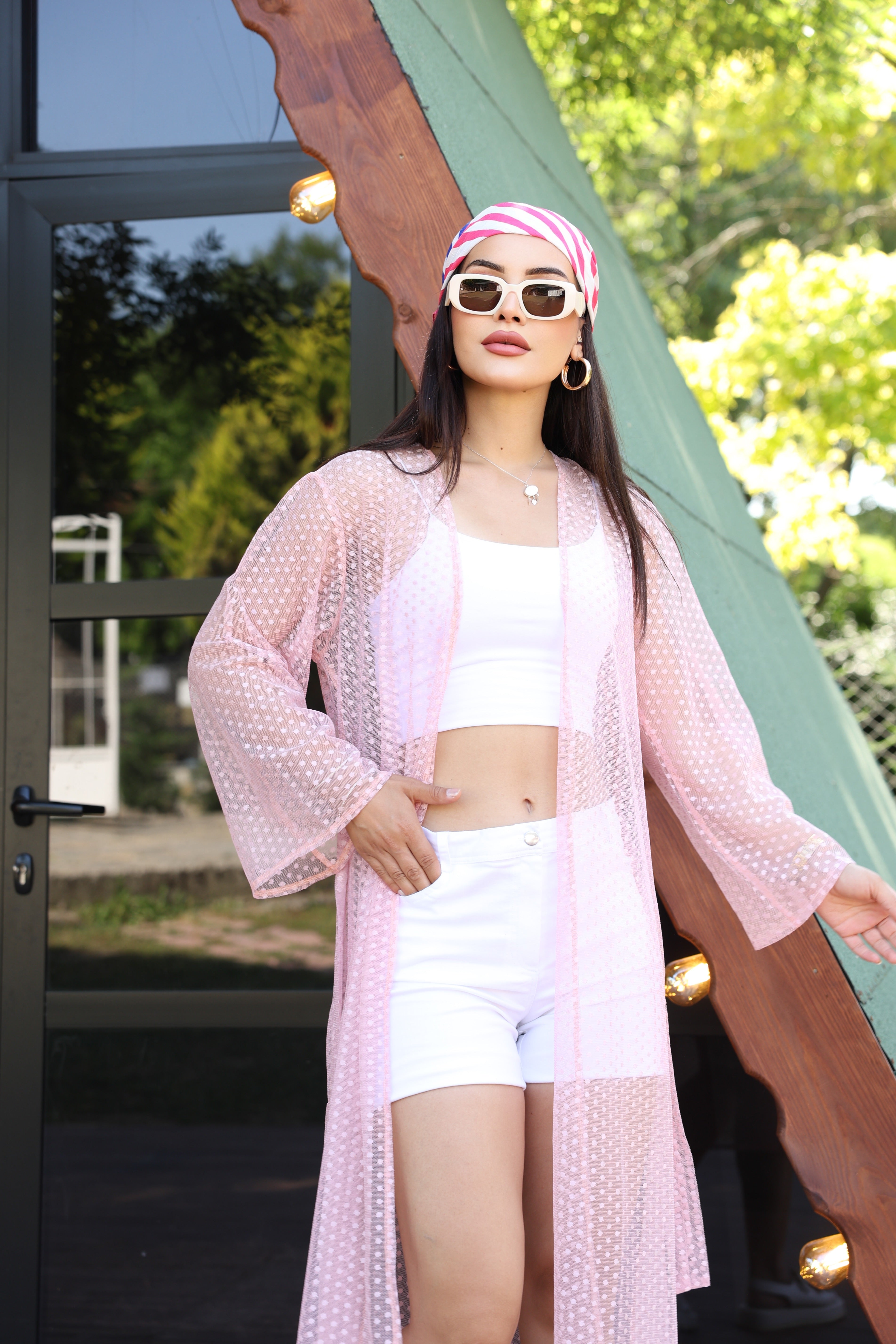 Puantiye Desenli Şeffaf Yazlık Kimono – Hafif, Şık ve Trend Tasarım