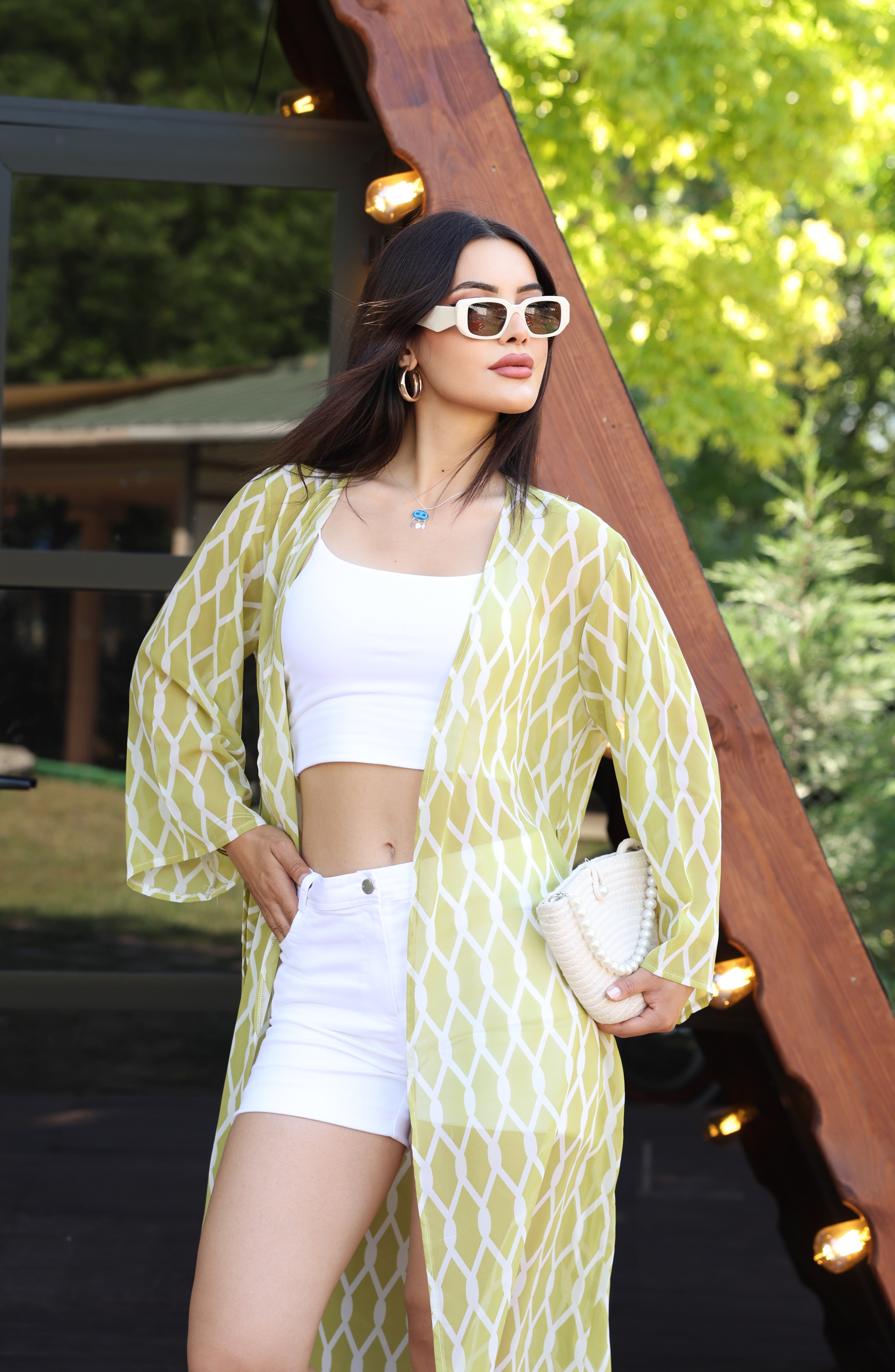 Şık, Hafif ve Çok Yönlü – Standart Beden Desenli Kimono