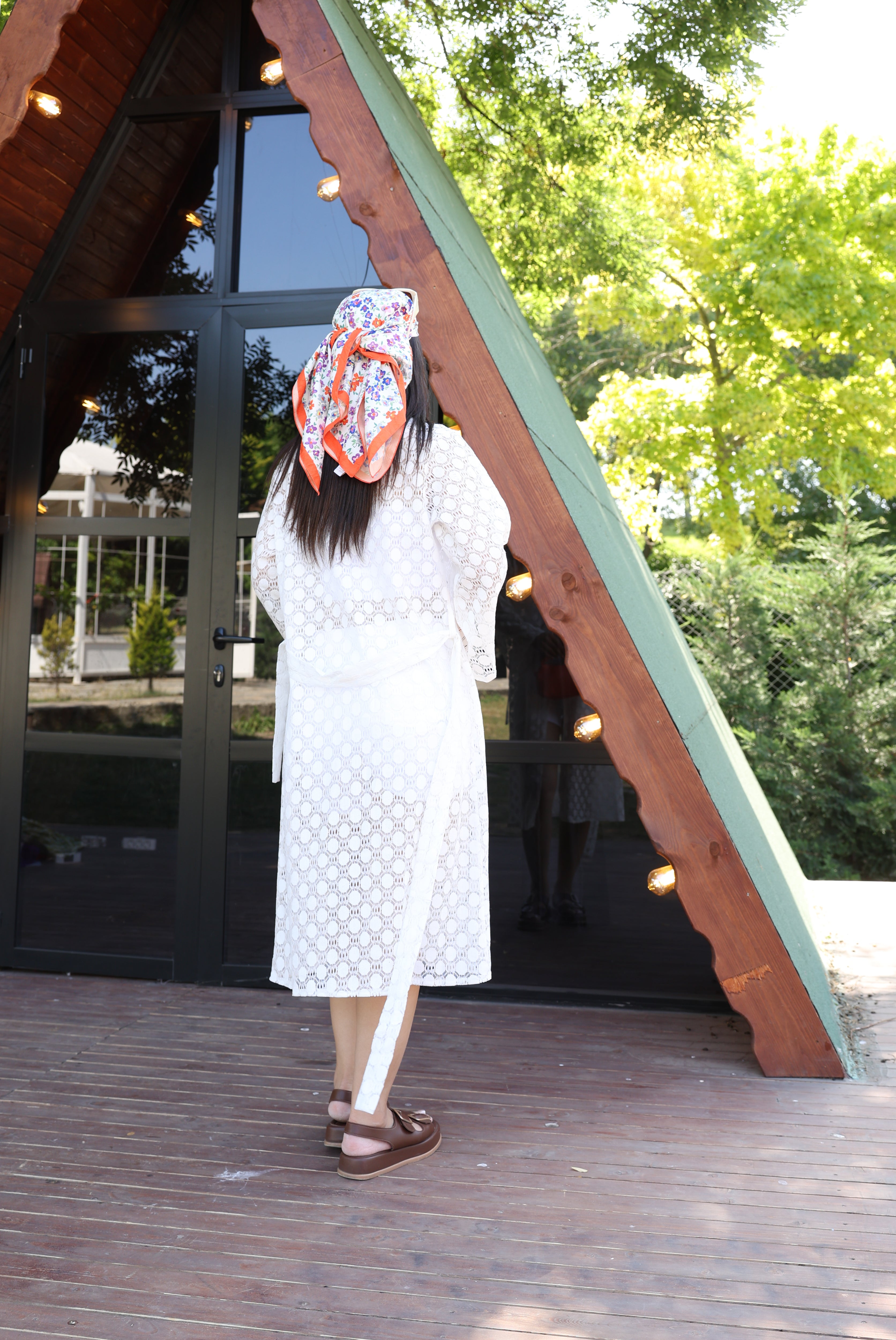 Şifon & Dantel Detaylı Kimono – Standart Beden