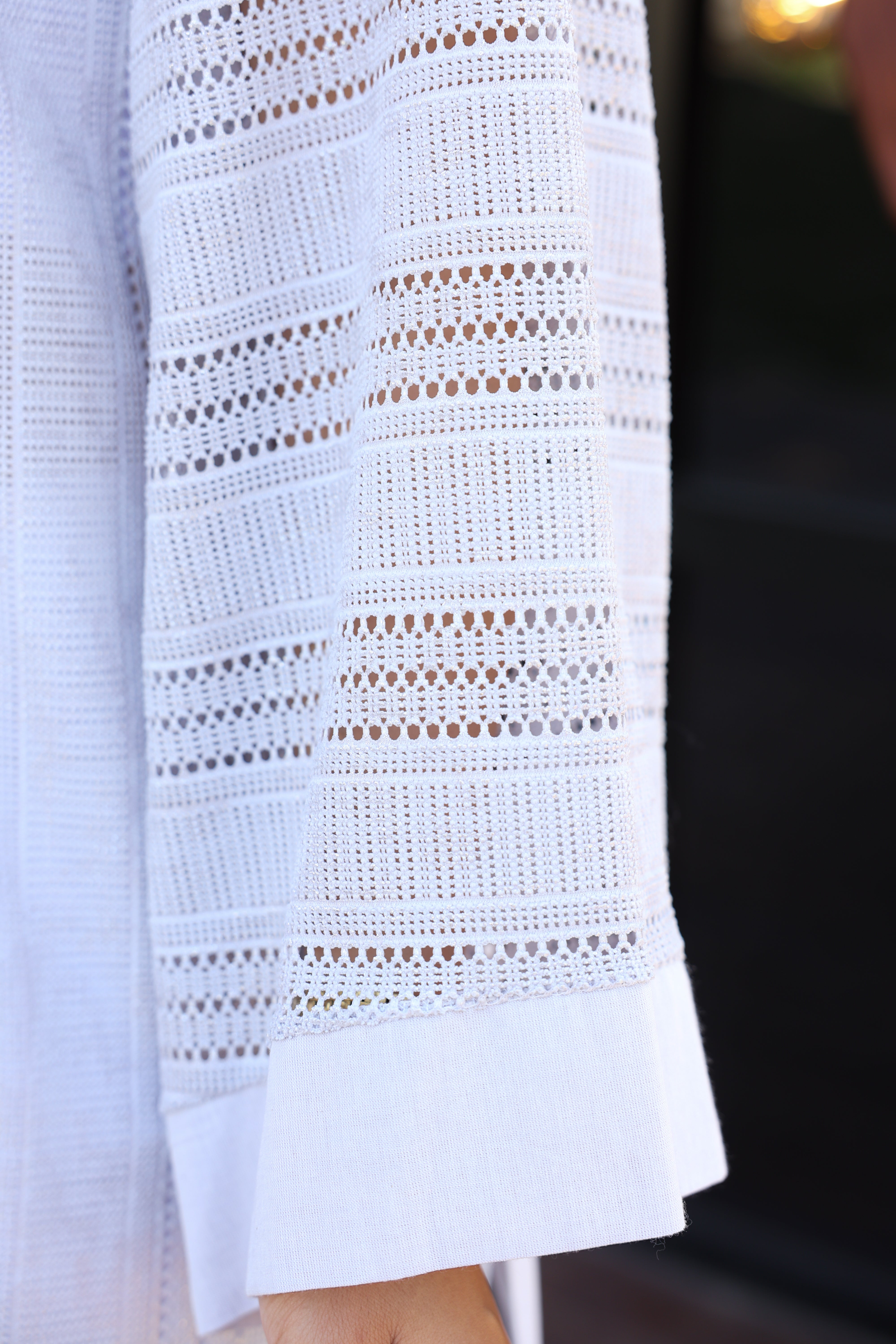 Desenli File & Dokuma Kimono – Standart Beden