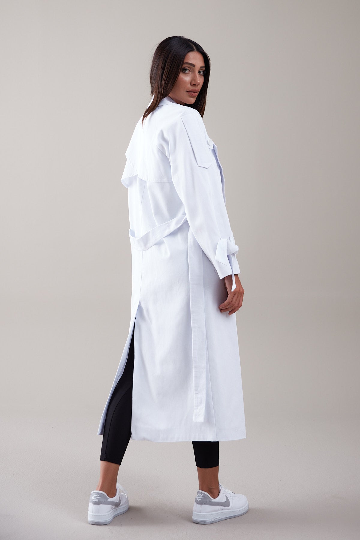 Trençkot Desenli Oversize Astarlı Geniş Kesim Nidal