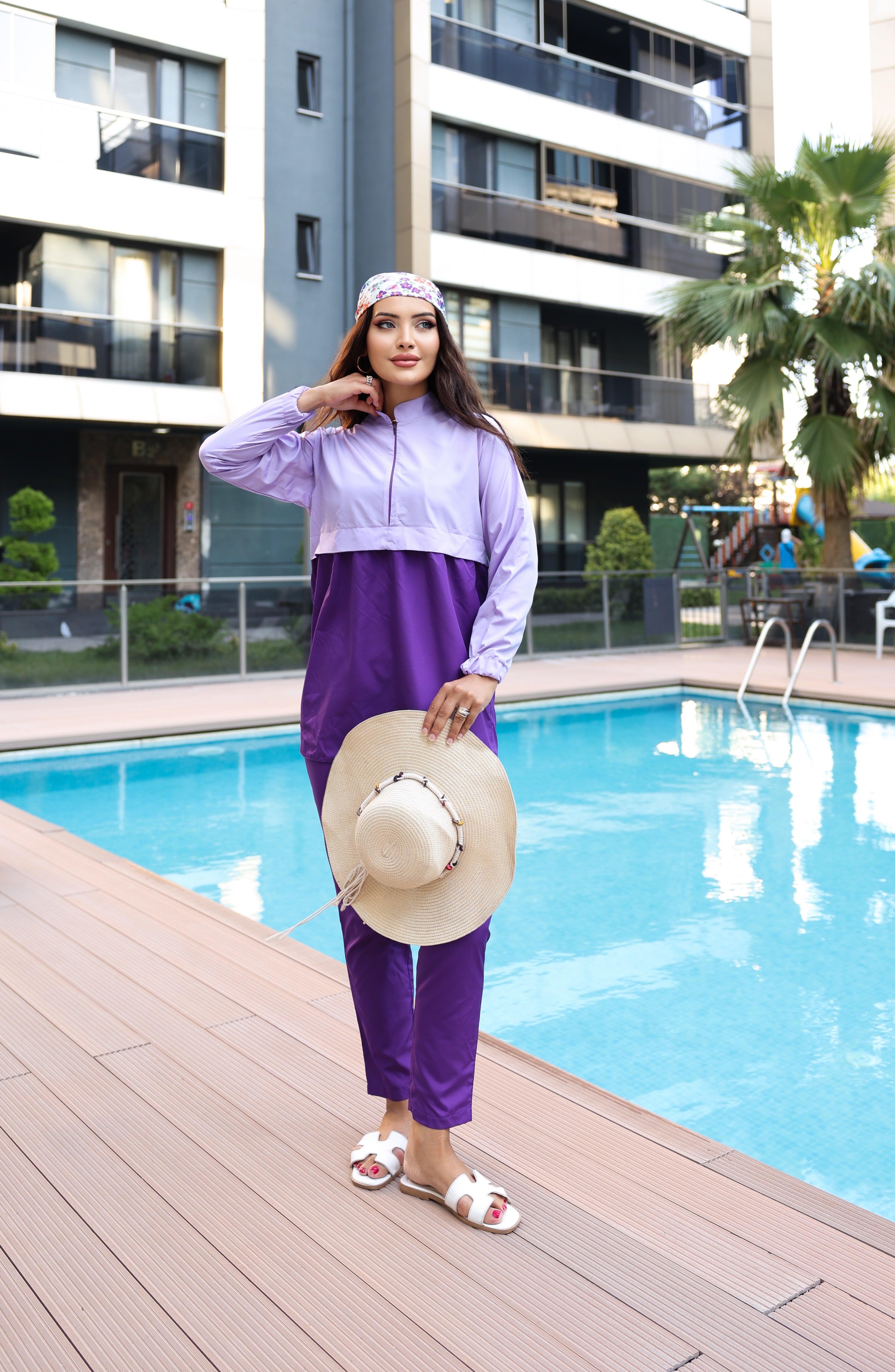 Kadın Tam Kapalı Tesettür Mayo Haşema