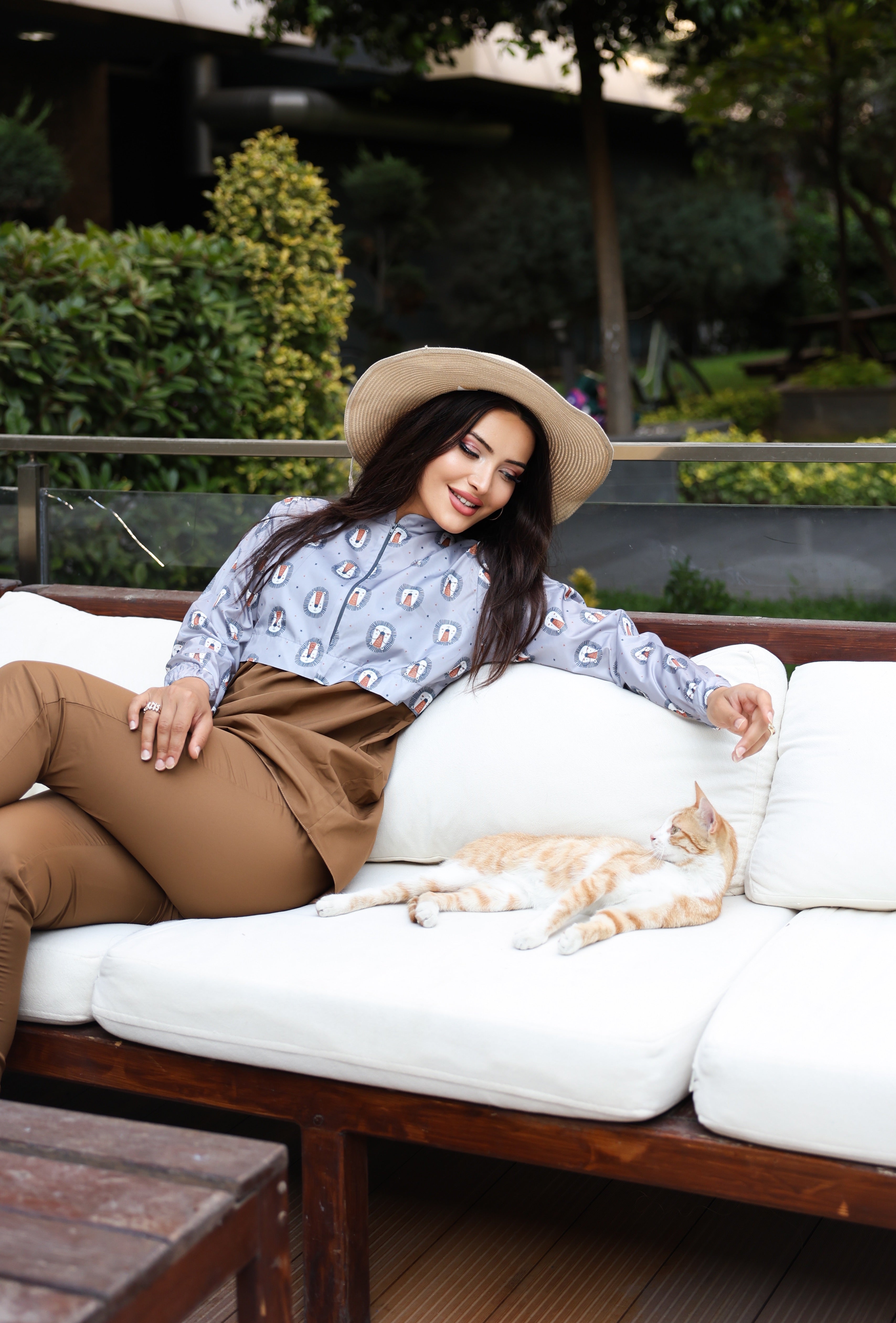 Kadın Desenli Tam Kapalı Tesettür Mayo Haşema