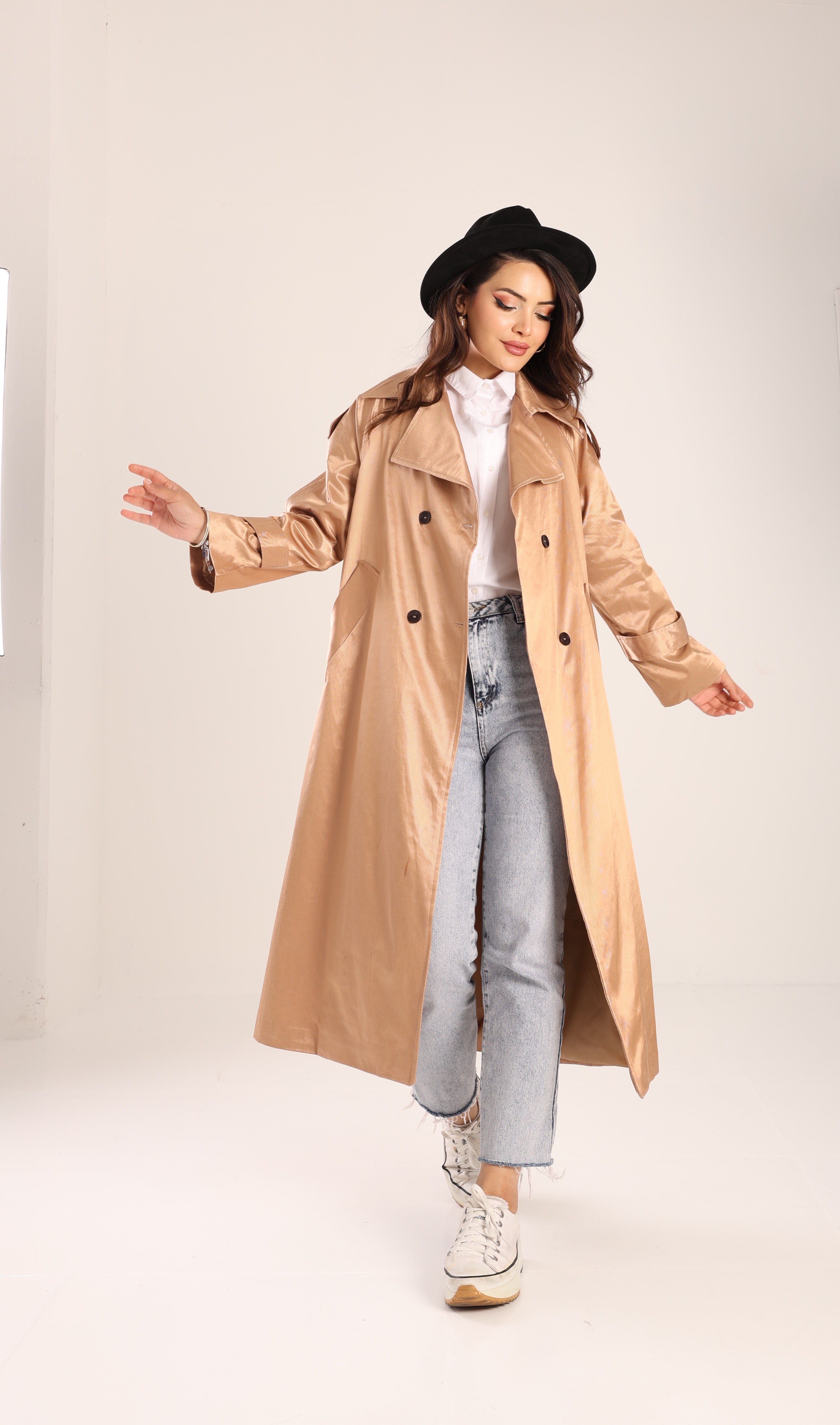 Trençkot Tasarım Oversize Astarlı Geniş Kesim Creed