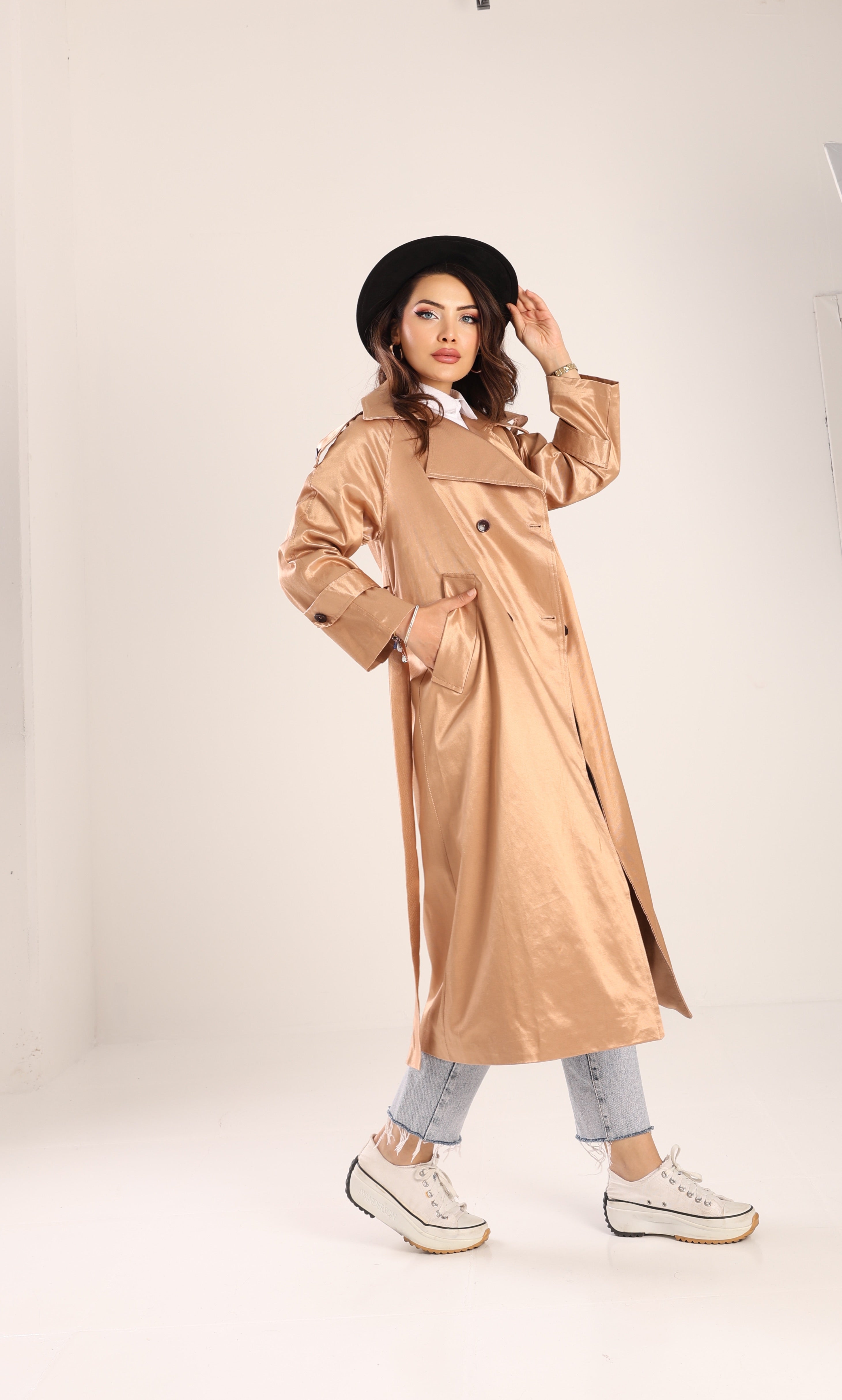 Trençkot Tasarım Oversize Astarlı Geniş Kesim Creed