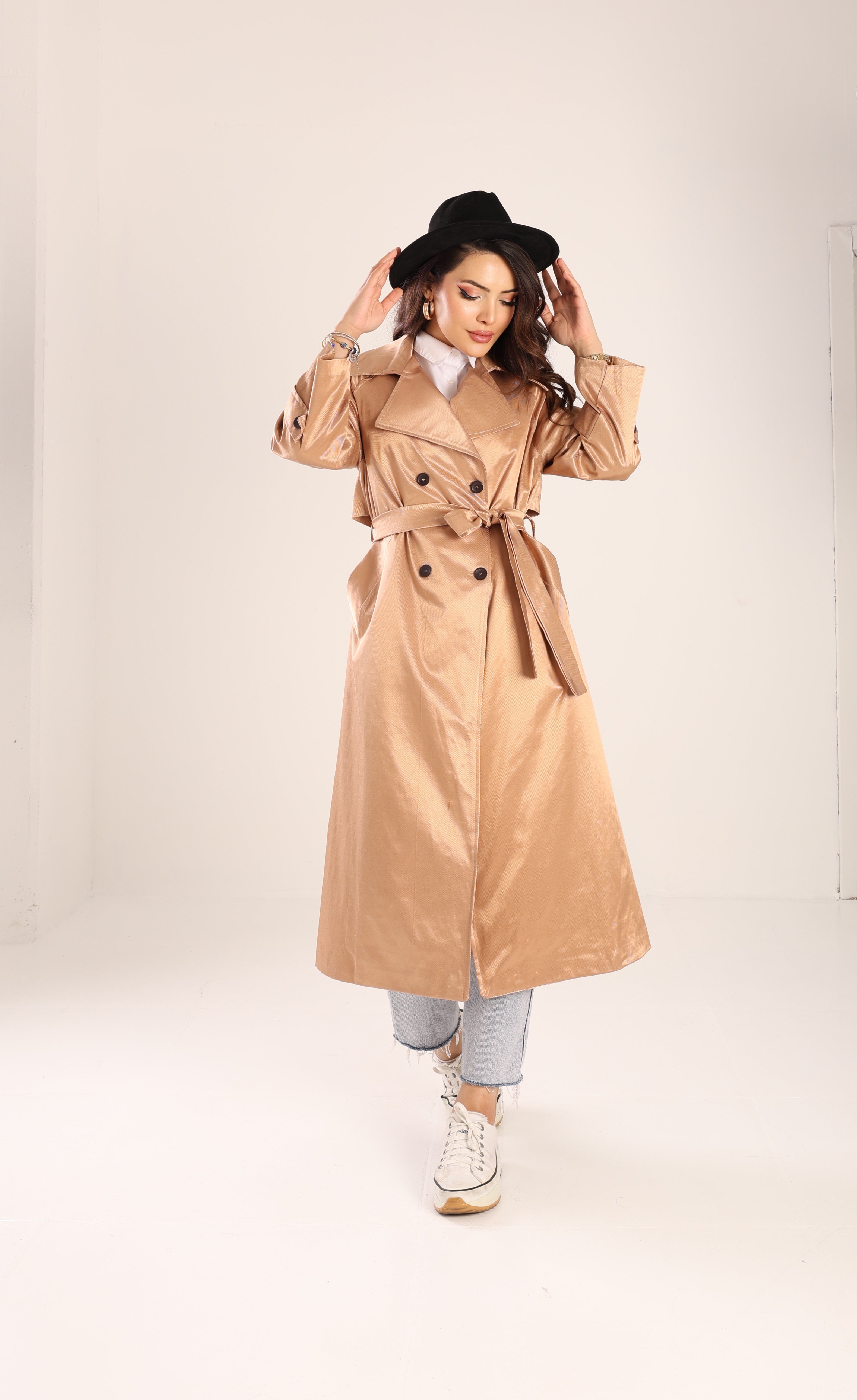 Trençkot Tasarım Oversize Astarlı Geniş Kesim Creed