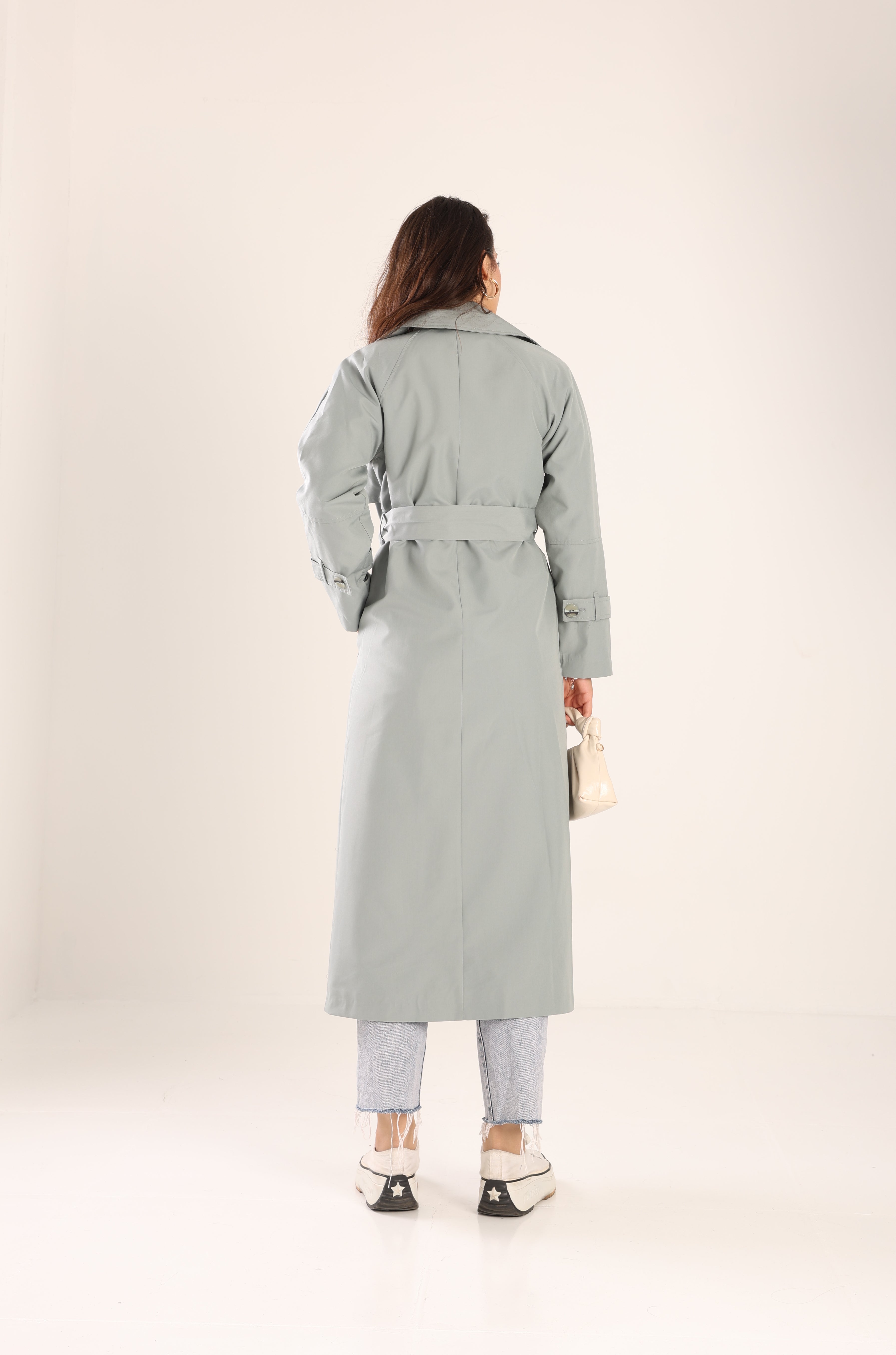 Trençkot Tasarım Oversize Astarlı Geniş Kesim Spring