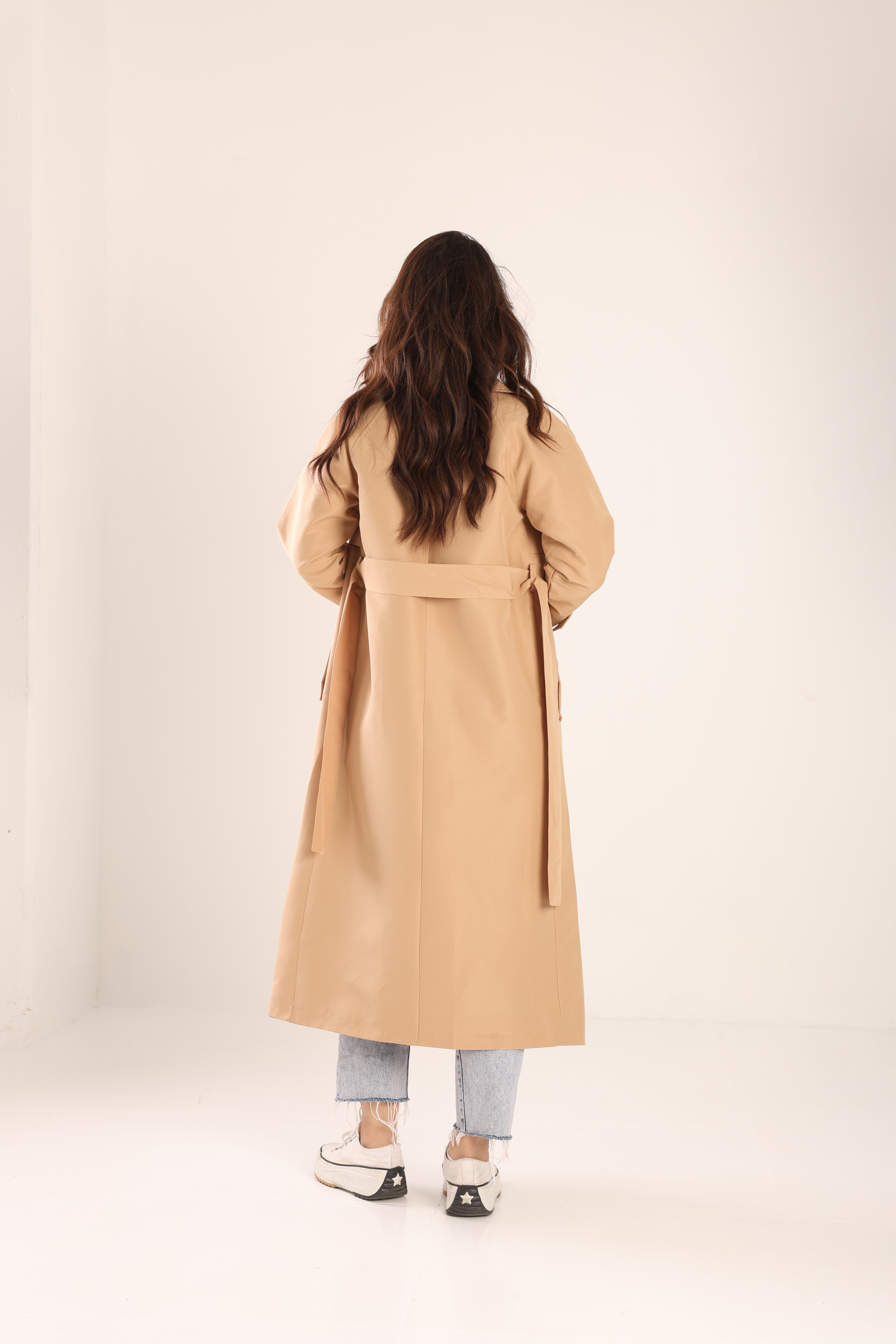 Trençkot  Oversize Astarlı Geniş Kesim Spring
