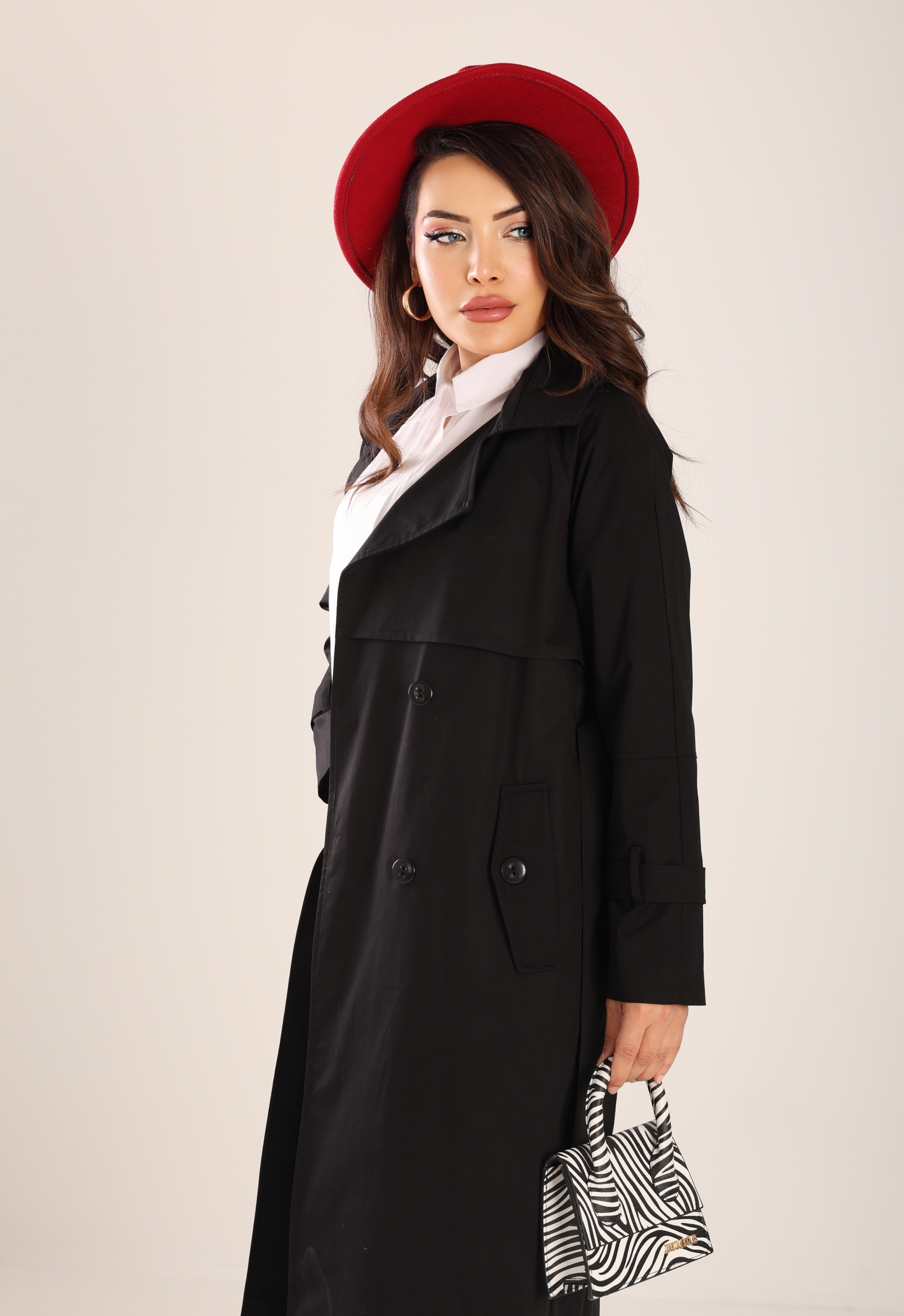 Trençkot  Oversize Astarlı Geniş Kesim Spring