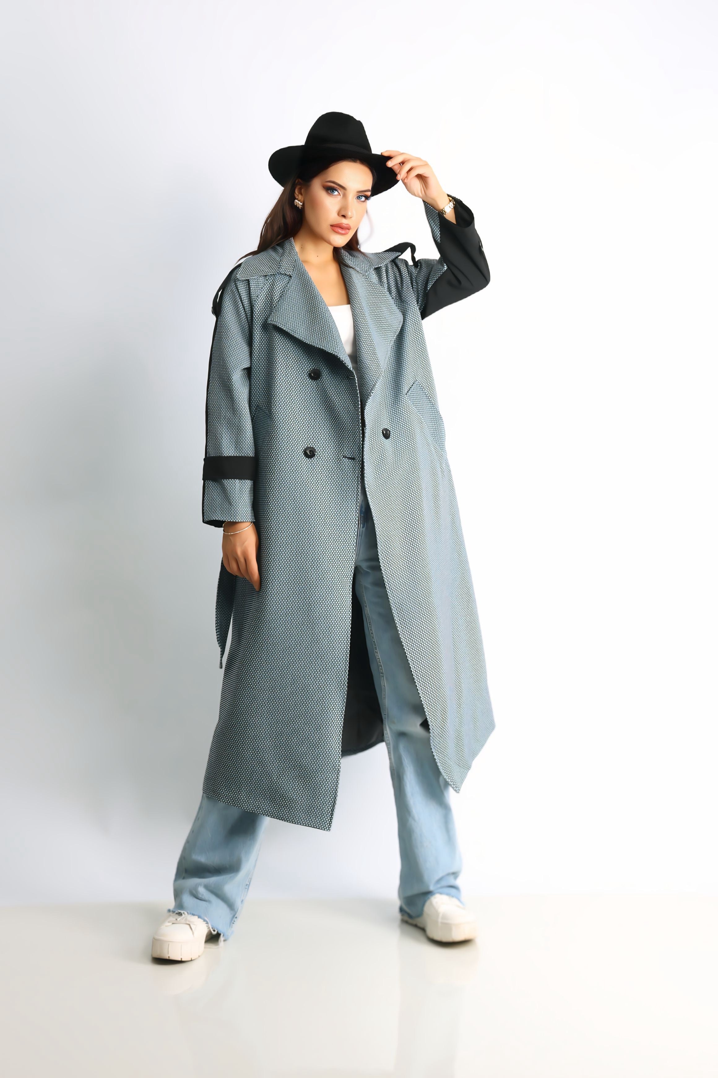 Trençkot Tasarım Oversize Astarlı Geniş Kesim Creed