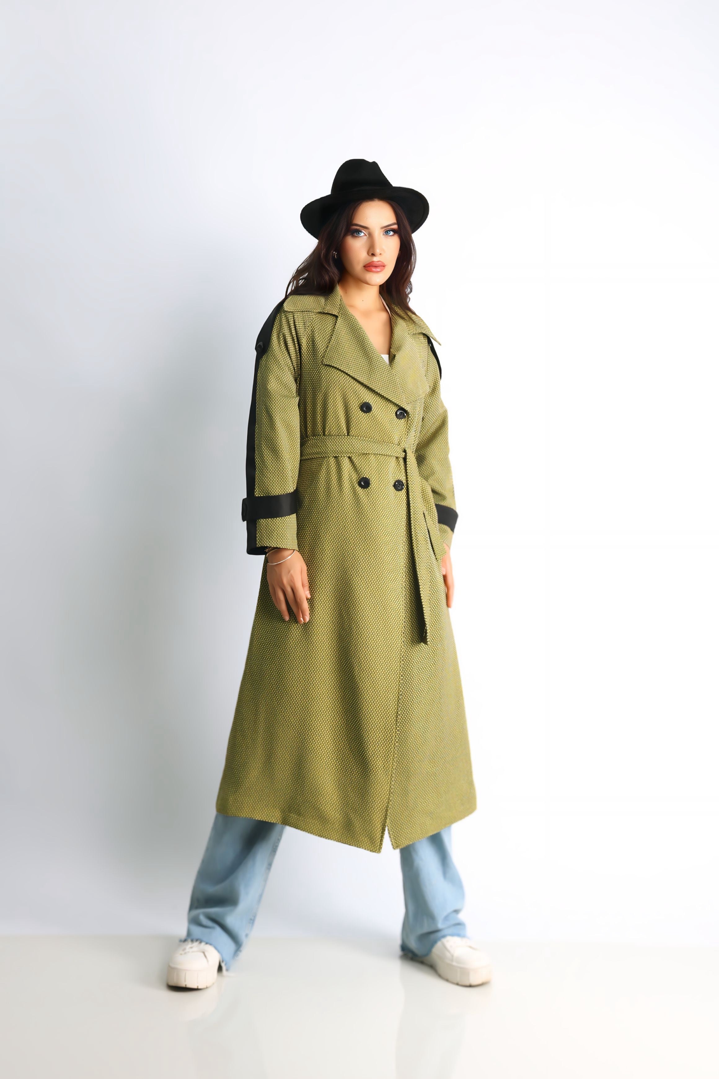 Trençkot Tasarım Oversize Astarlı Geniş Kesim Creed