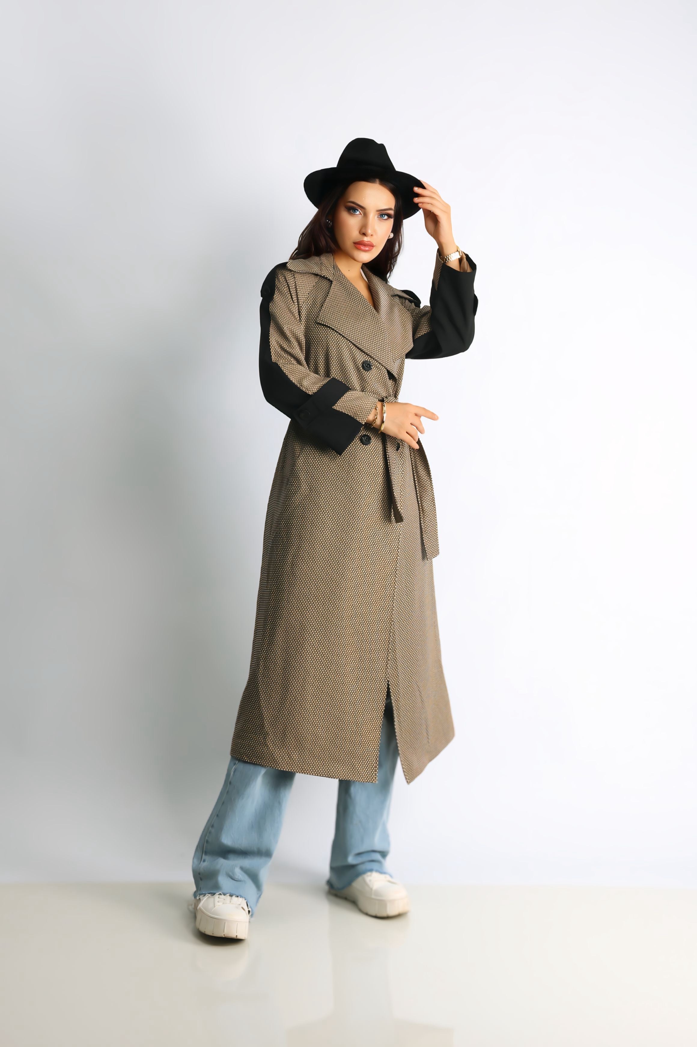 Trençkot Tasarım Oversize Astarlı Geniş Kesim Creed