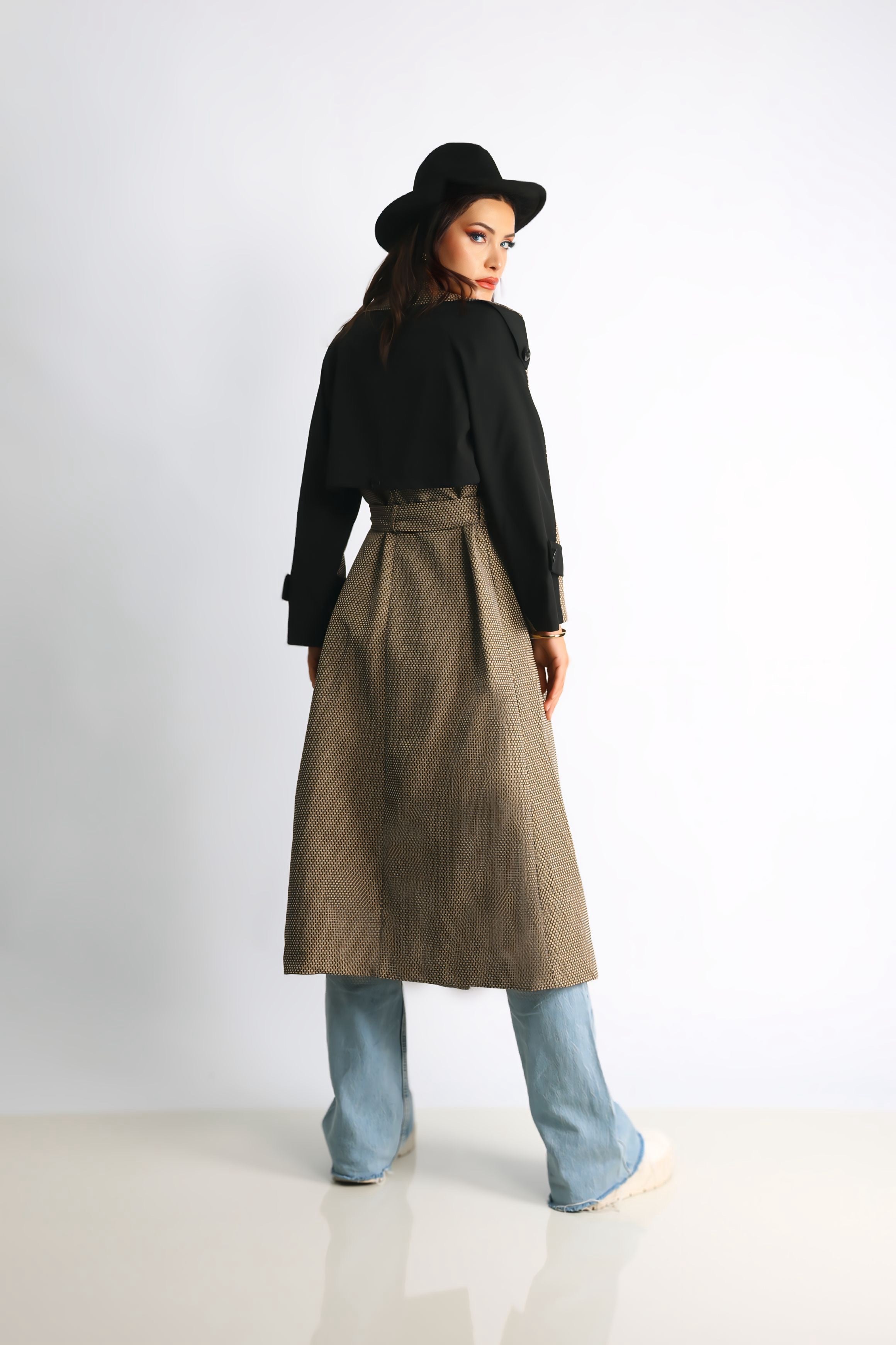 Trençkot Tasarım Oversize Astarlı Geniş Kesim Creed