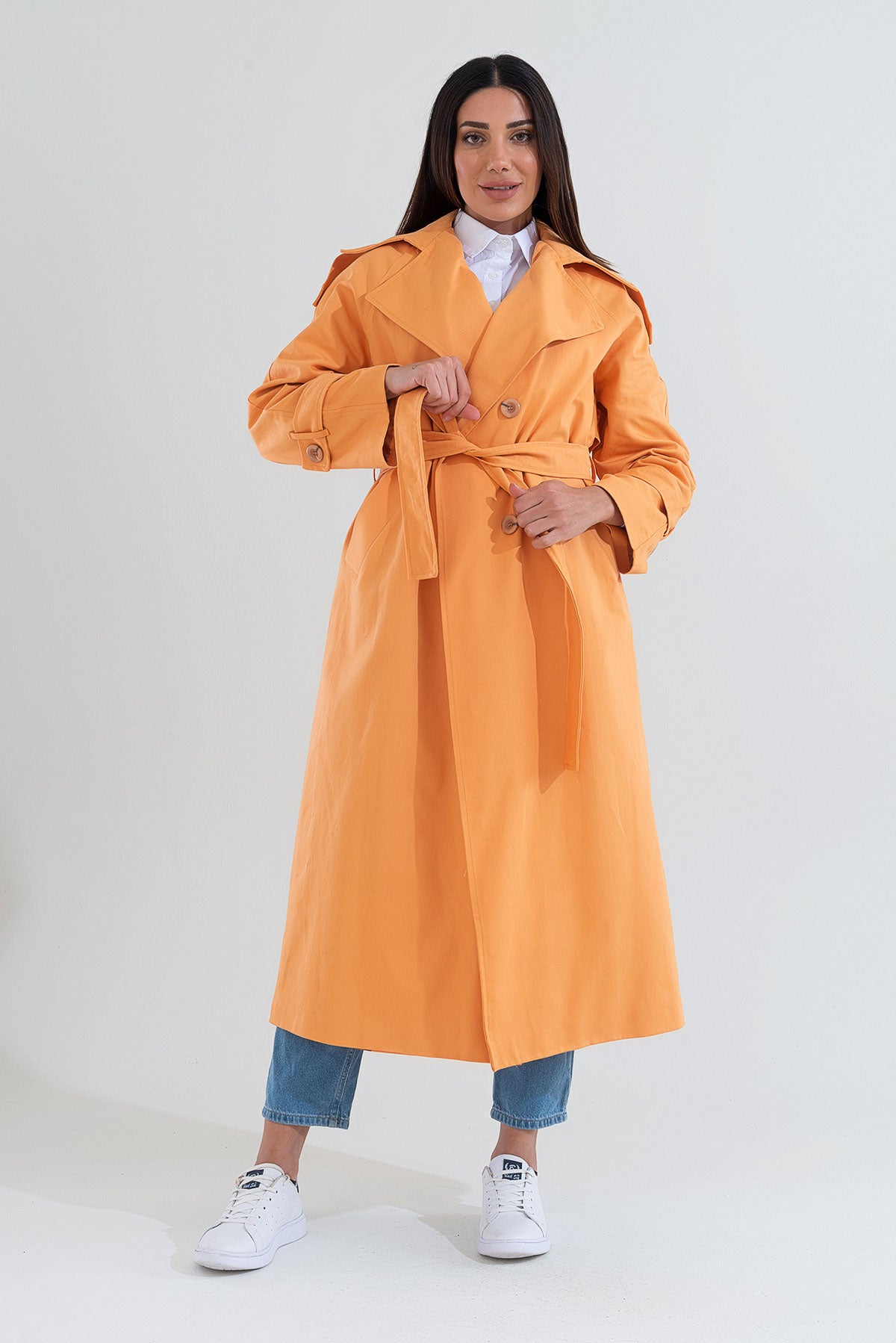 Trençkot Tasarım Oversize Astarlı Geniş Kesim Creed