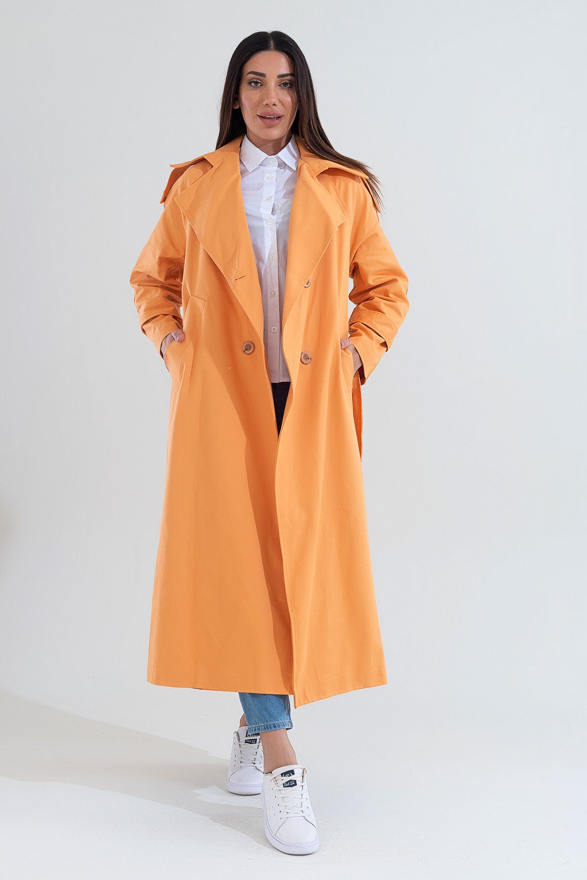 Trençkot Tasarım Oversize Astarlı Geniş Kesim Creed