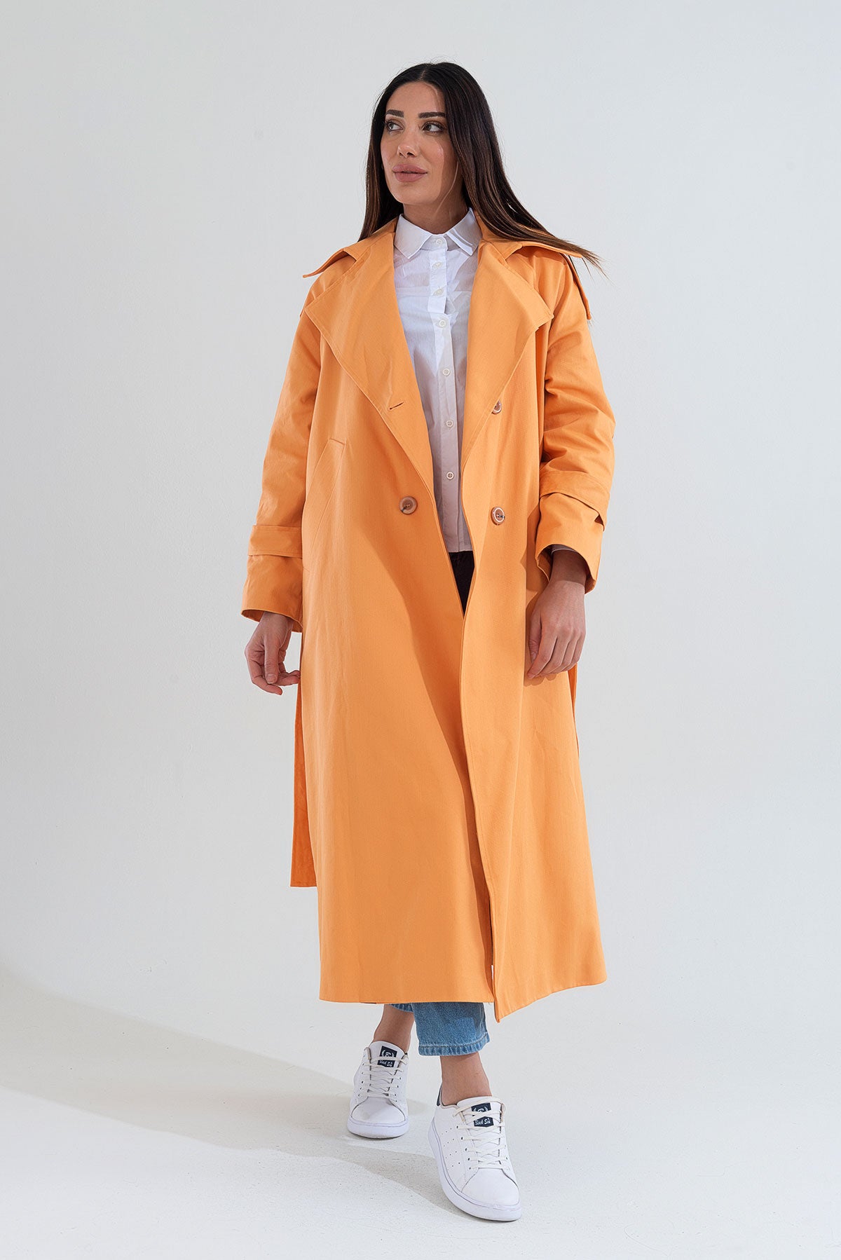 Trençkot Tasarım Oversize Astarlı Geniş Kesim Creed