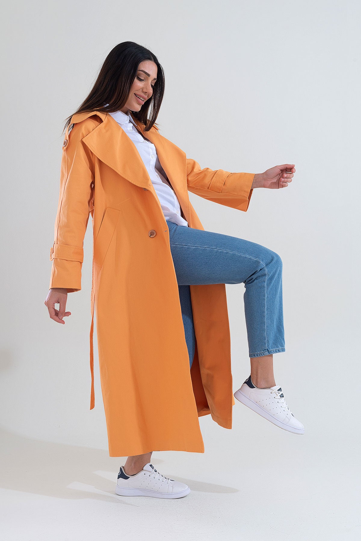 Trençkot Tasarım Oversize Astarlı Geniş Kesim Creed