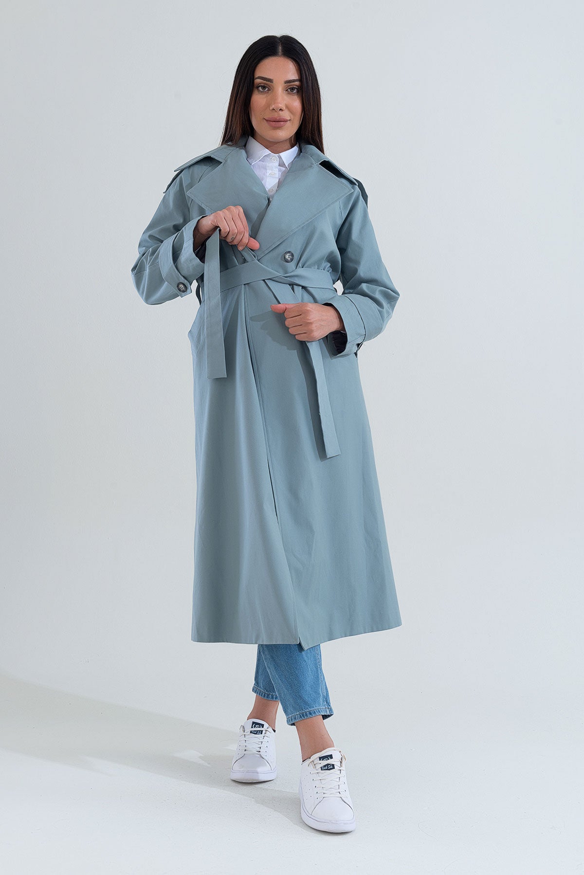Trençkot Tasarım Oversize Astarlı Geniş Kesim Creed