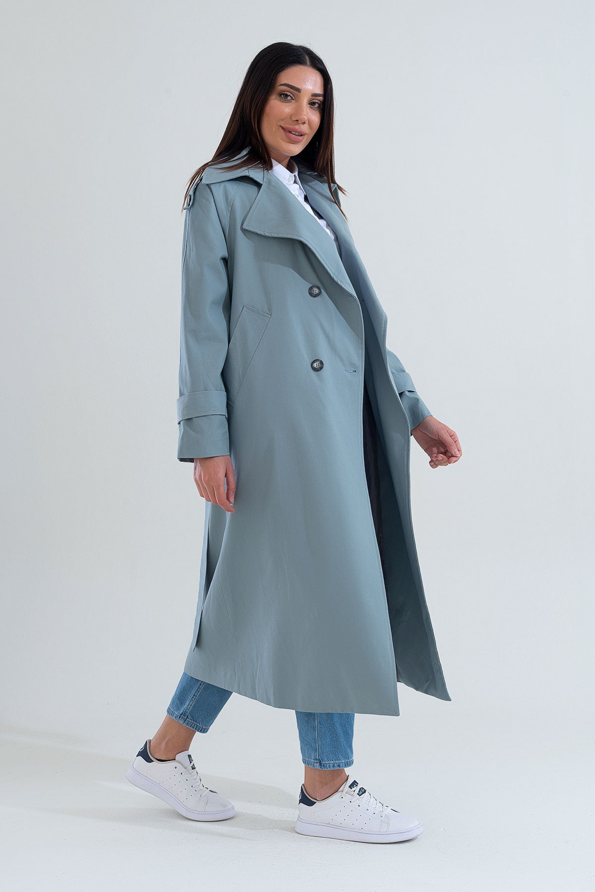 Trençkot Tasarım Oversize Astarlı Geniş Kesim Creed