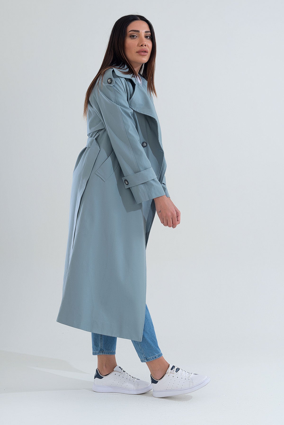 Trençkot Tasarım Oversize Astarlı Geniş Kesim Creed