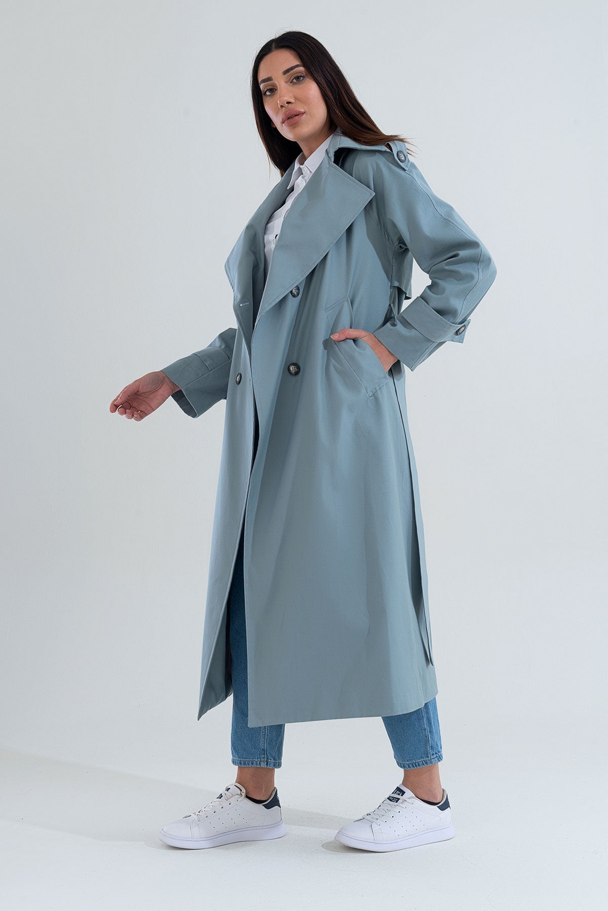 Trençkot Tasarım Oversize Astarlı Geniş Kesim Creed