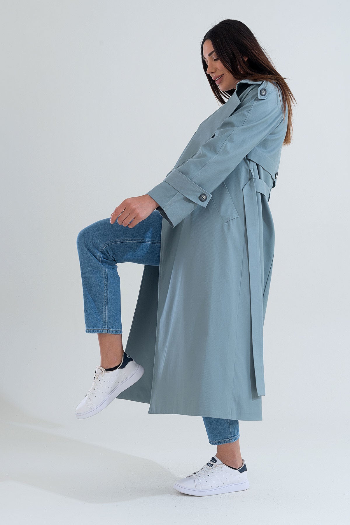Trençkot Tasarım Oversize Astarlı Geniş Kesim Creed