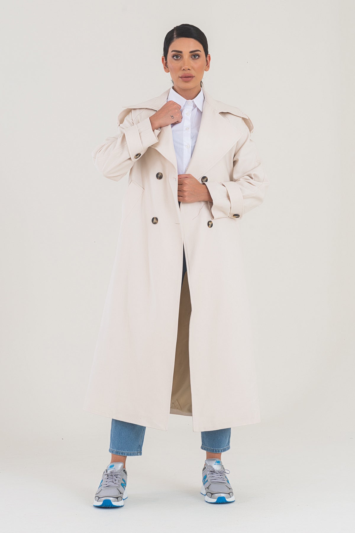 Trençkot Tasarım Oversize Astarlı Geniş Kesim Creed
