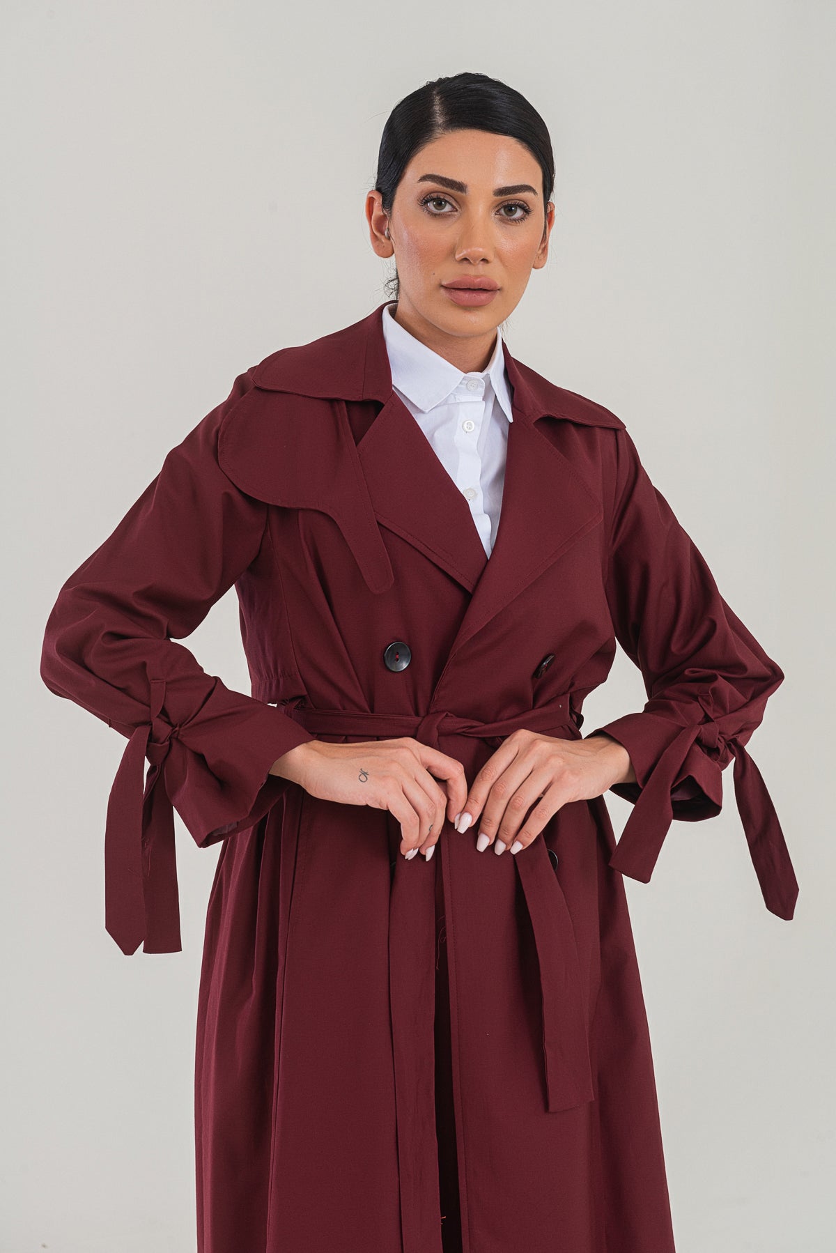 Trençkot Oversize Astarlı Geniş Kesim Parrot