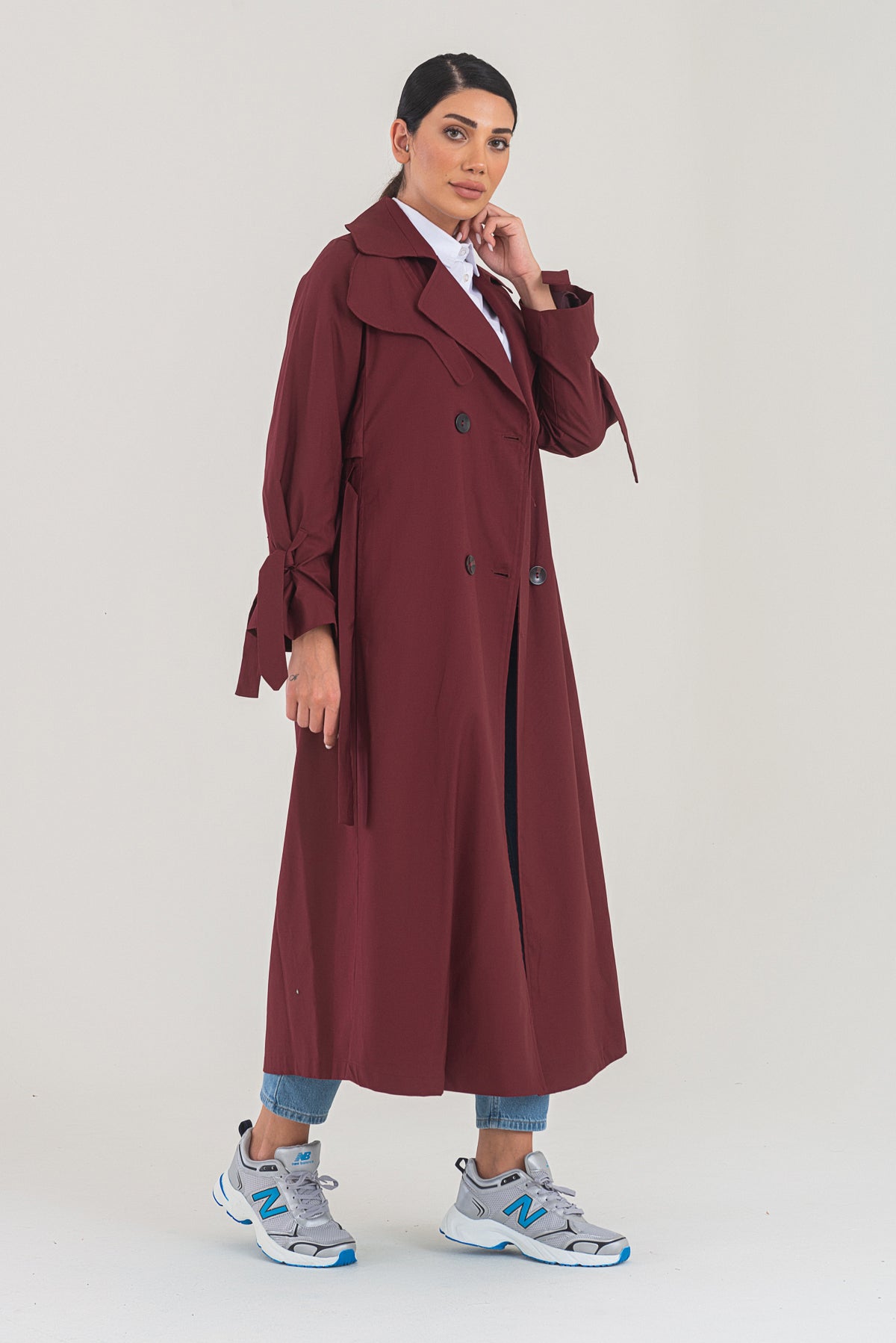 Trençkot Oversize Astarlı Geniş Kesim Parrot