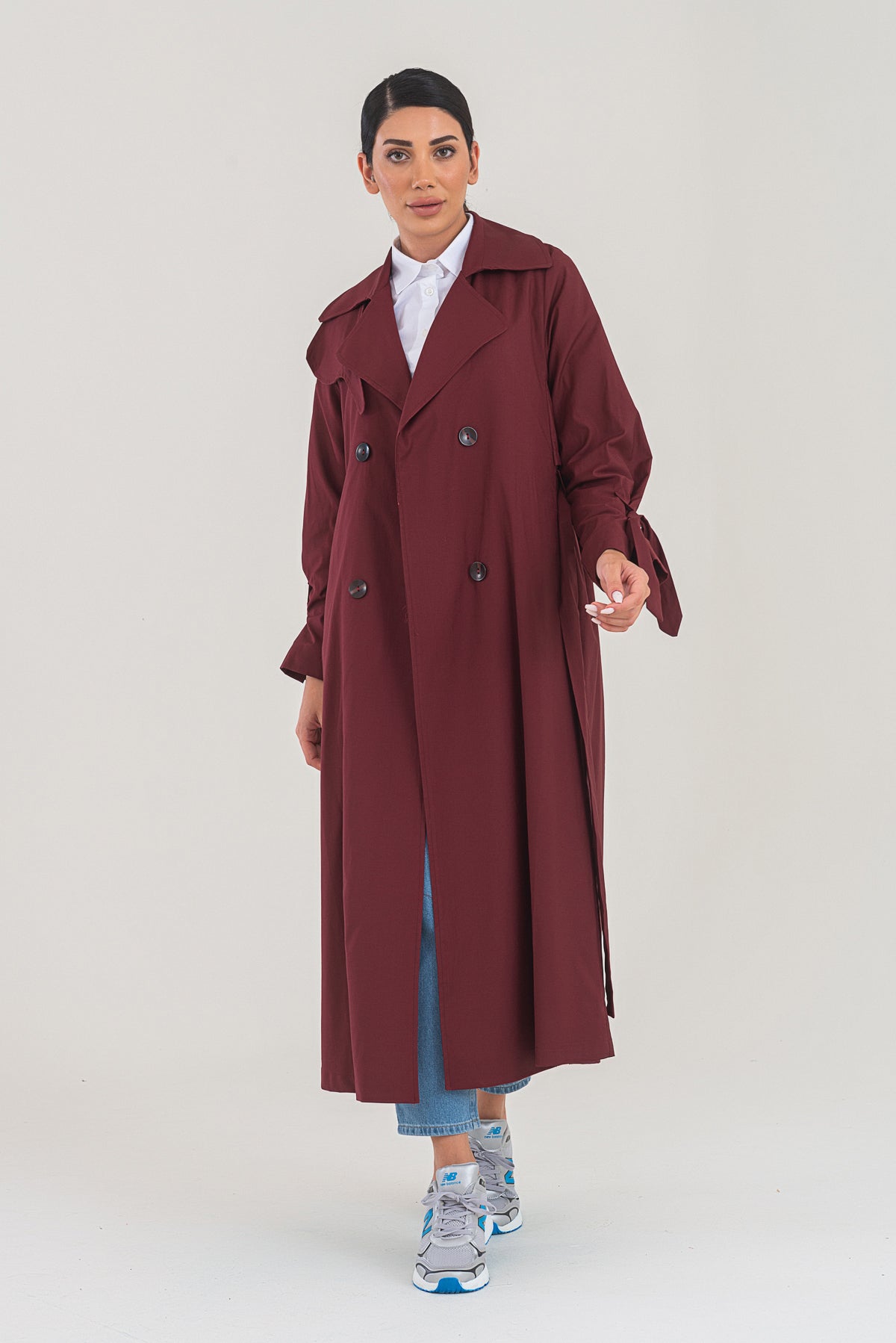 Trençkot Oversize Astarlı Geniş Kesim Parrot