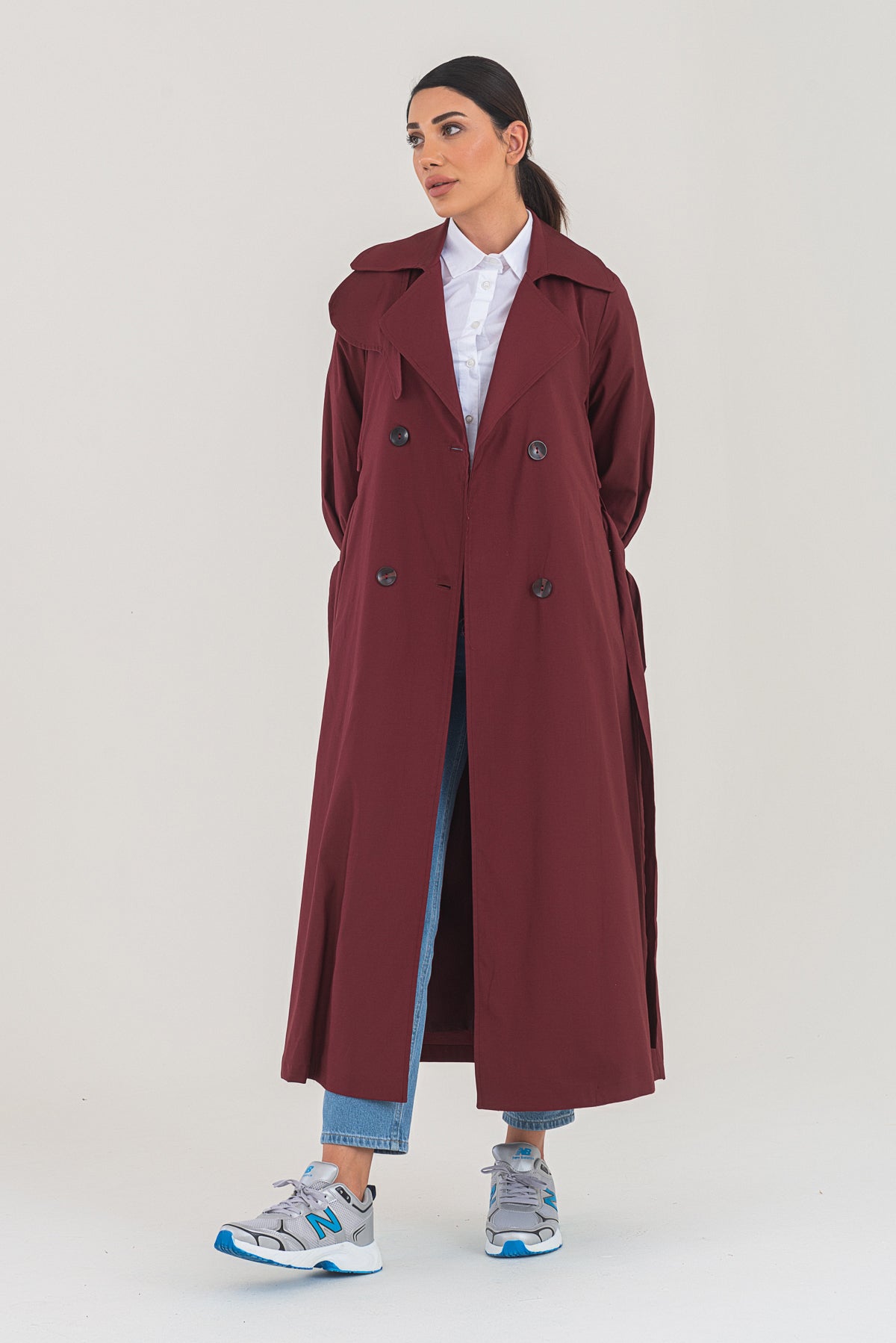 Trençkot Oversize Astarlı Geniş Kesim Parrot