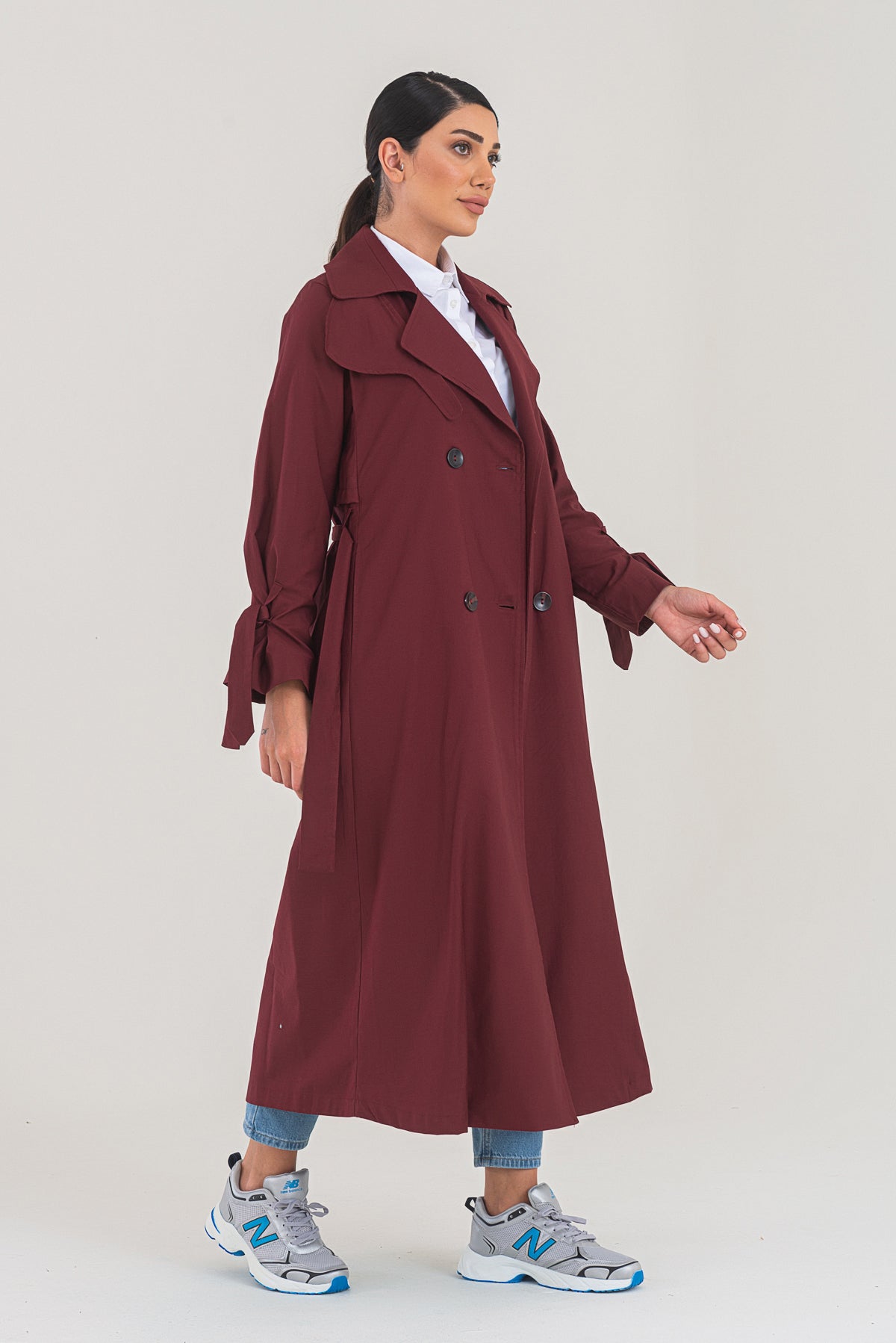 Trençkot Oversize Astarlı Geniş Kesim Parrot