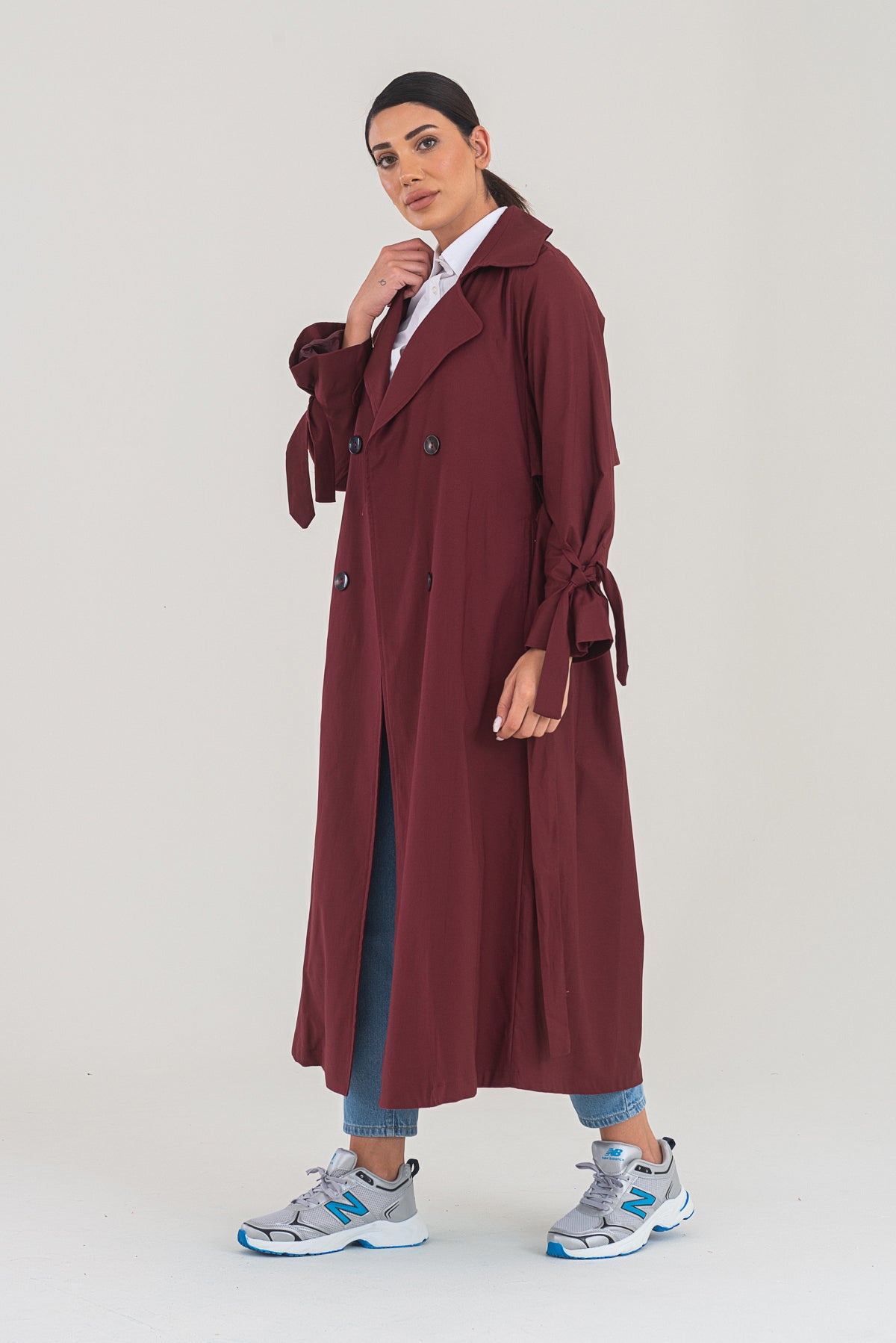 Trençkot Oversize Astarlı Geniş Kesim Parrot