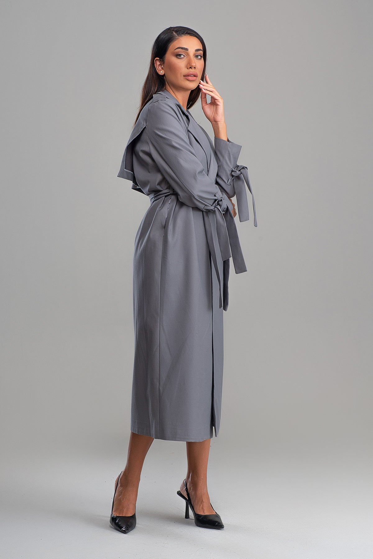 Trençkot Oversize Astarlı Rüzgarlık Detaylı Geniş Kesim Nora