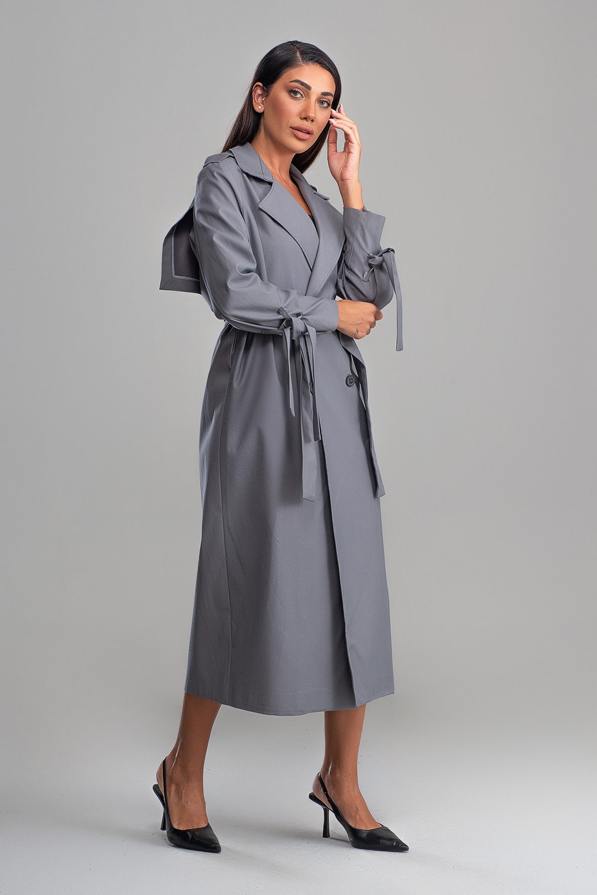 Trençkot Oversize Astarlı Rüzgarlık Detaylı Geniş Kesim Nora