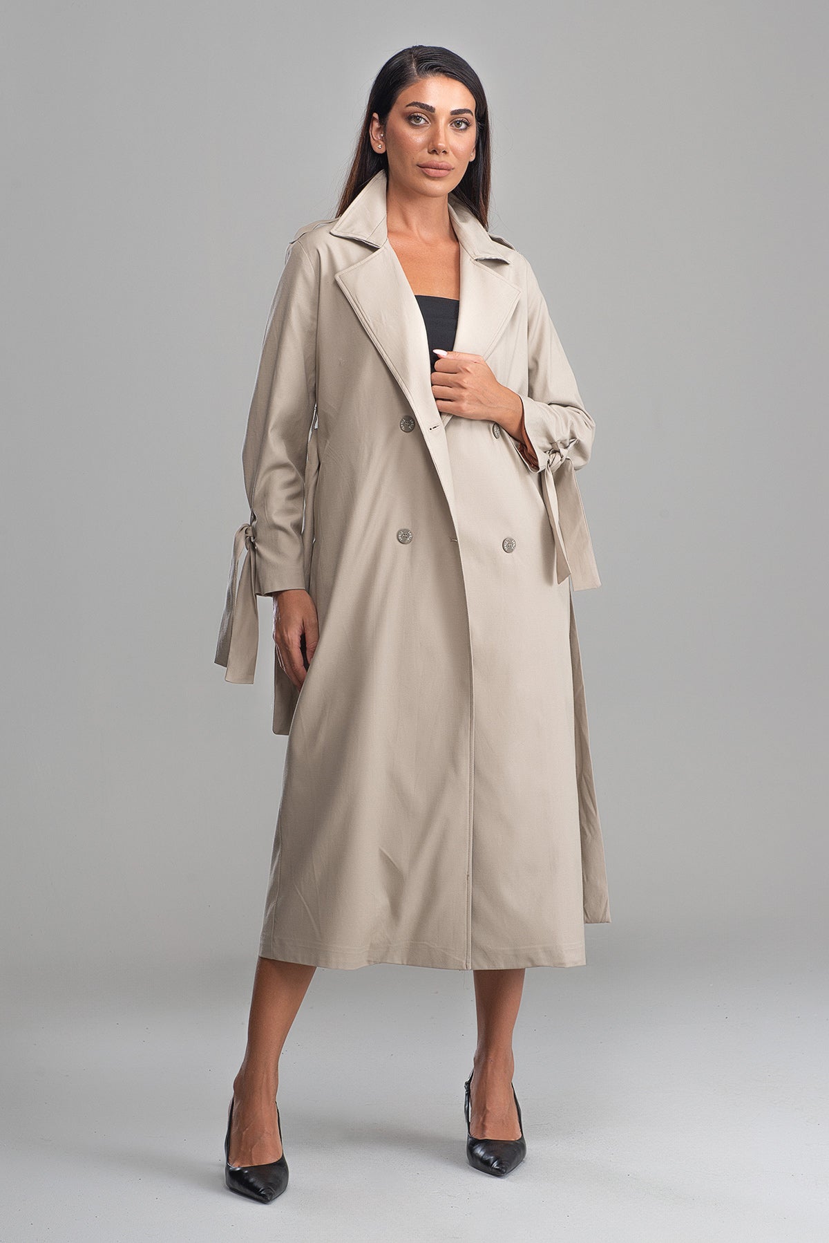 Trençkot Oversize Astarlı Rüzgarlık Detaylı Geniş Kesim Nora