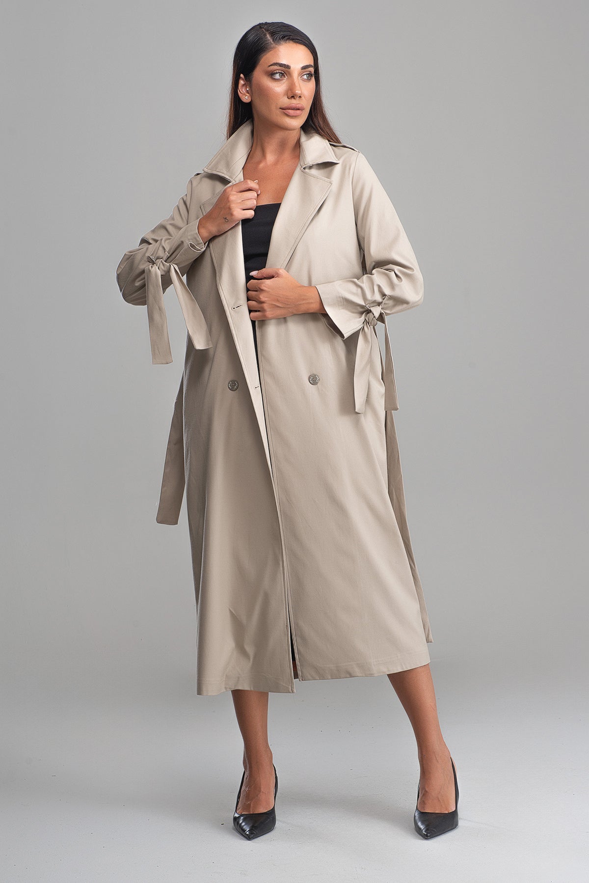 Trençkot Oversize Astarlı Rüzgarlık Detaylı Geniş Kesim Nora