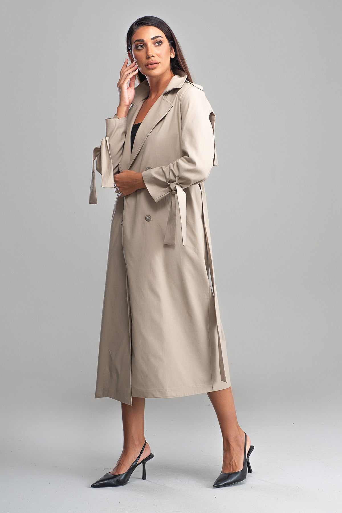 Trençkot Oversize Astarlı Rüzgarlık Detaylı Geniş Kesim Nora