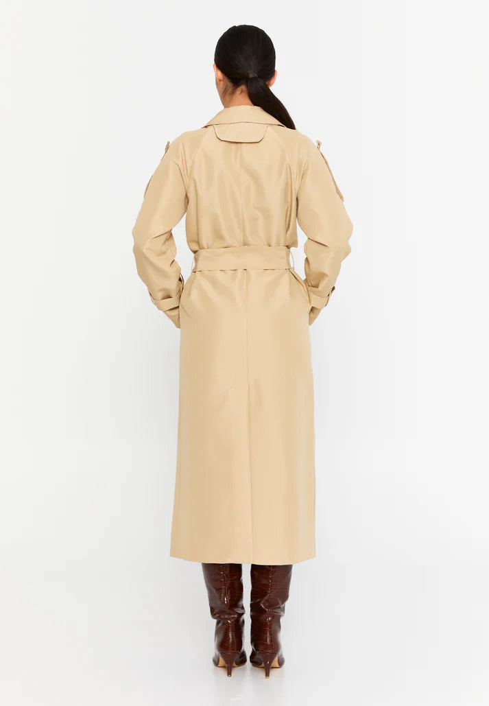 Trençkot Oversize Kol Detaylı Astarlı Geniş Kesim Momente