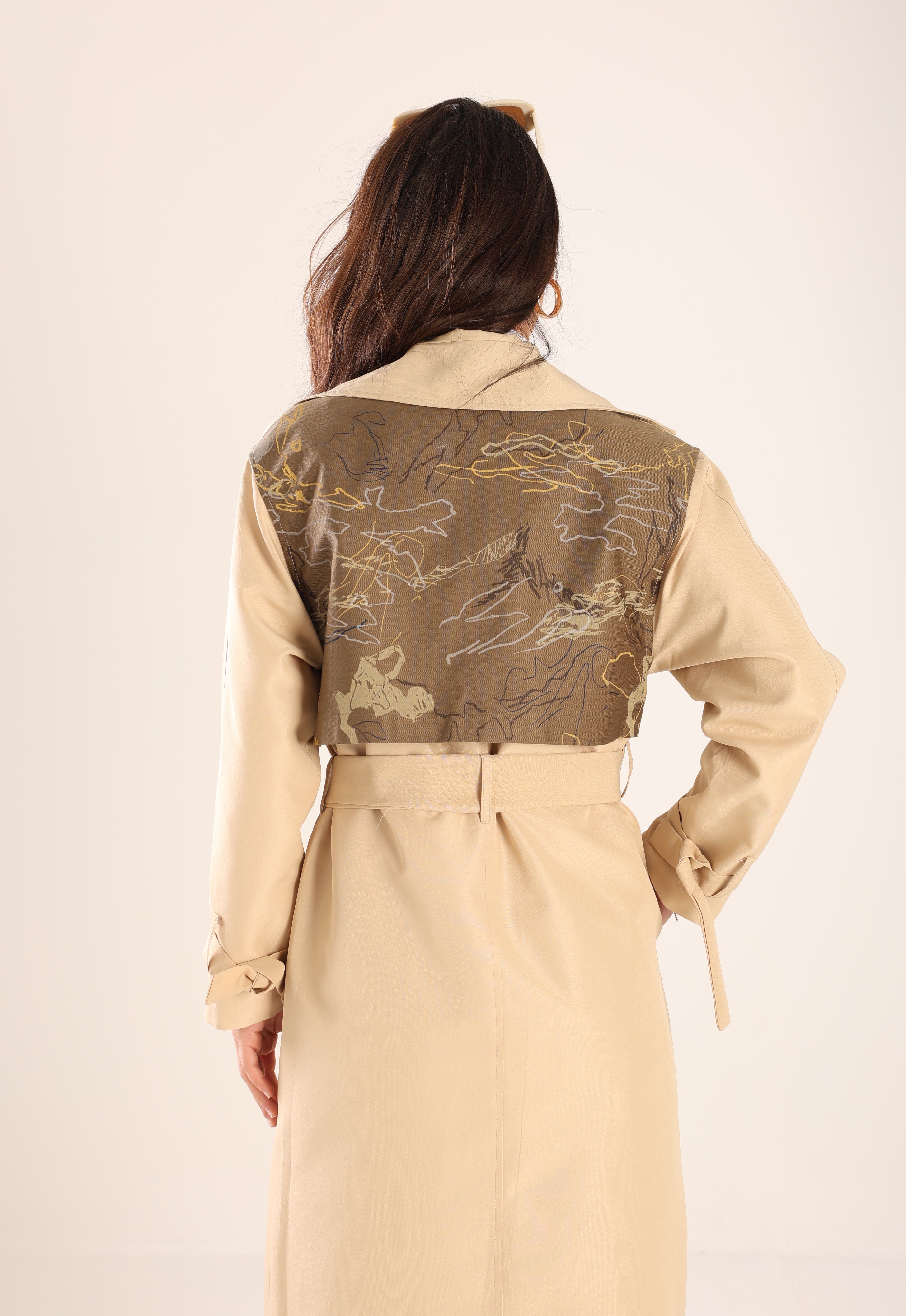 Trençkot Tasarım Oversize Astarlı Geniş Kesim