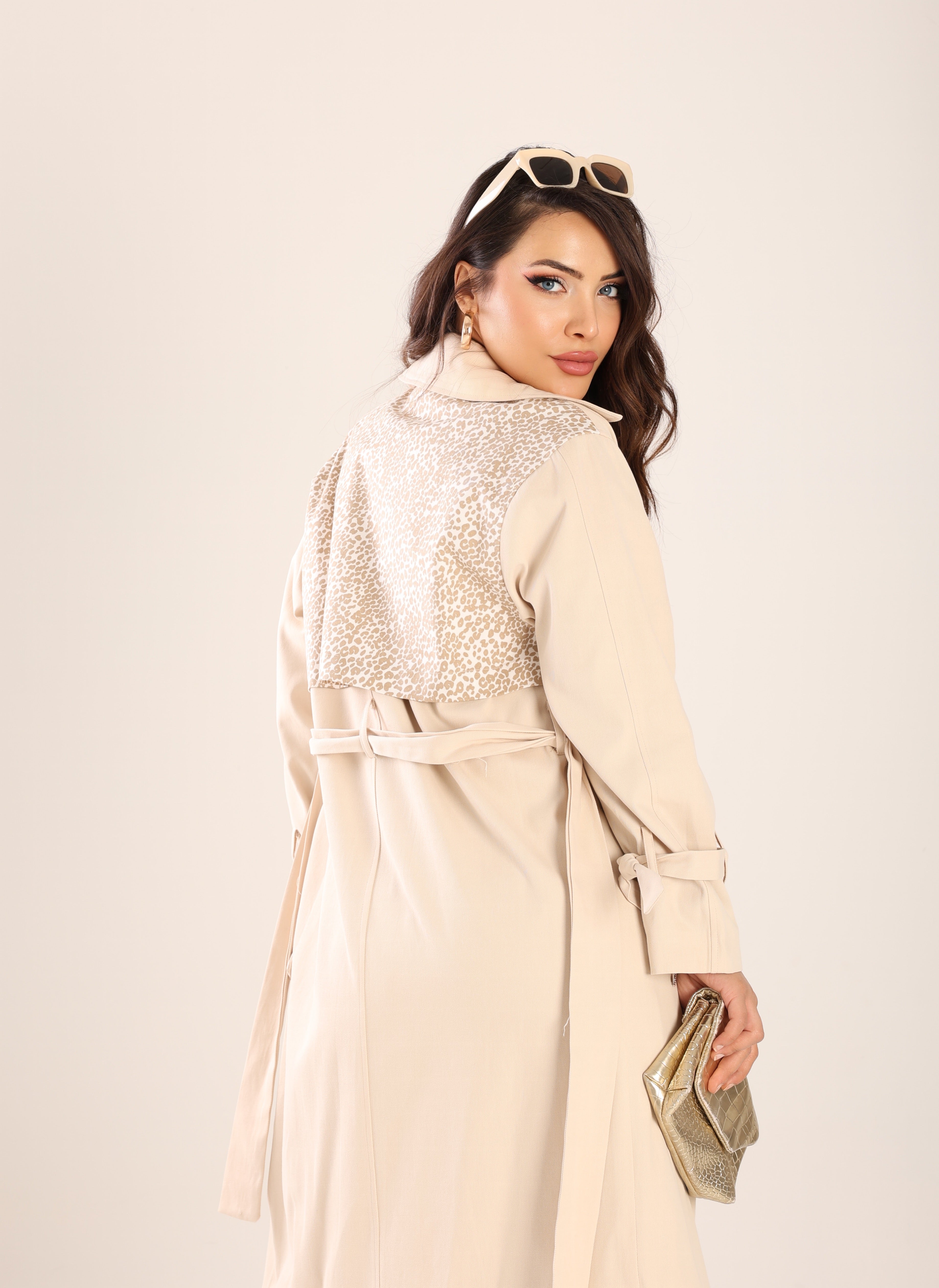 Trençkot Tasarım Oversize Astarlı Geniş Kesim