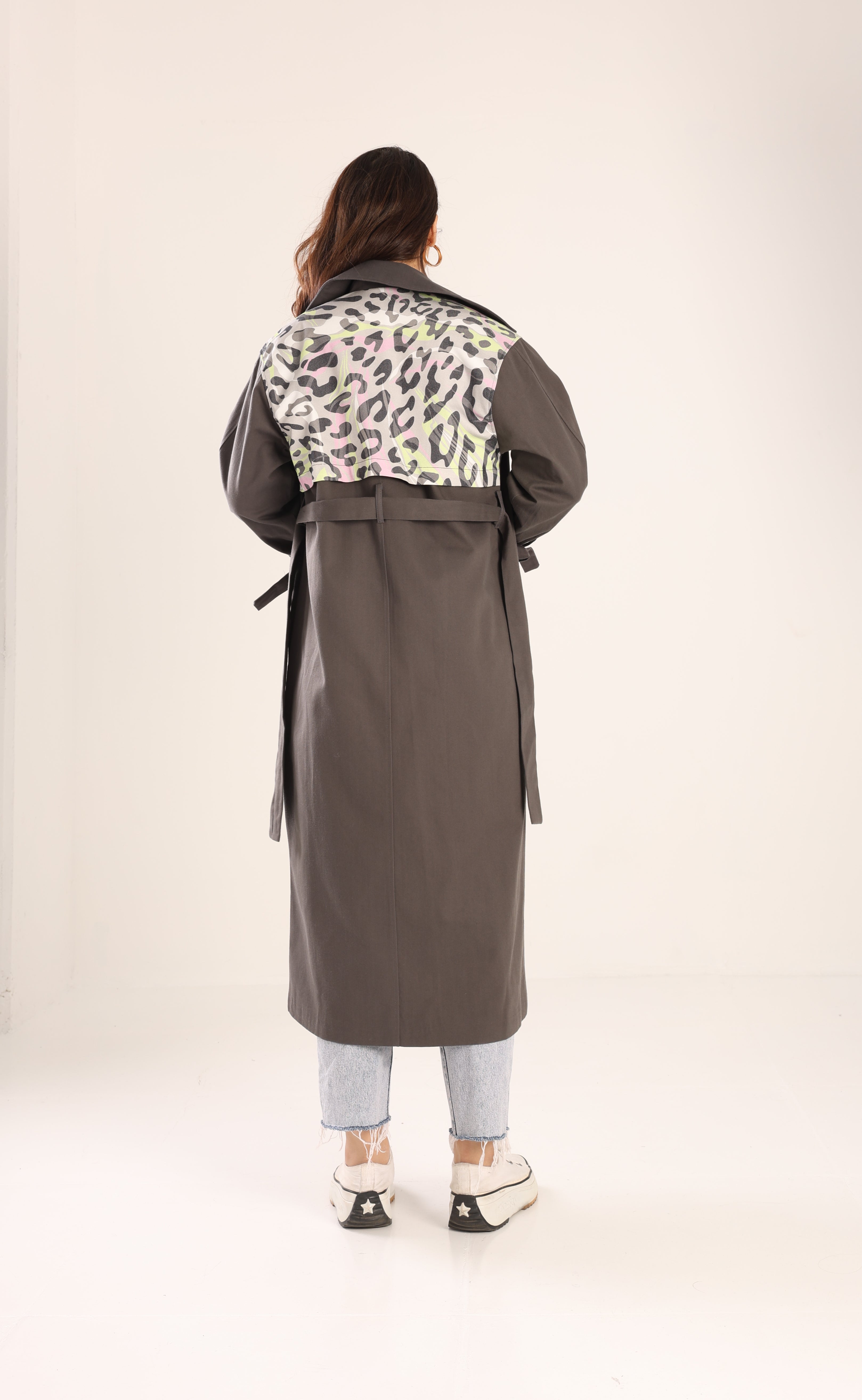 Trençkot Tasarım Oversize Astarlı Geniş Kesim