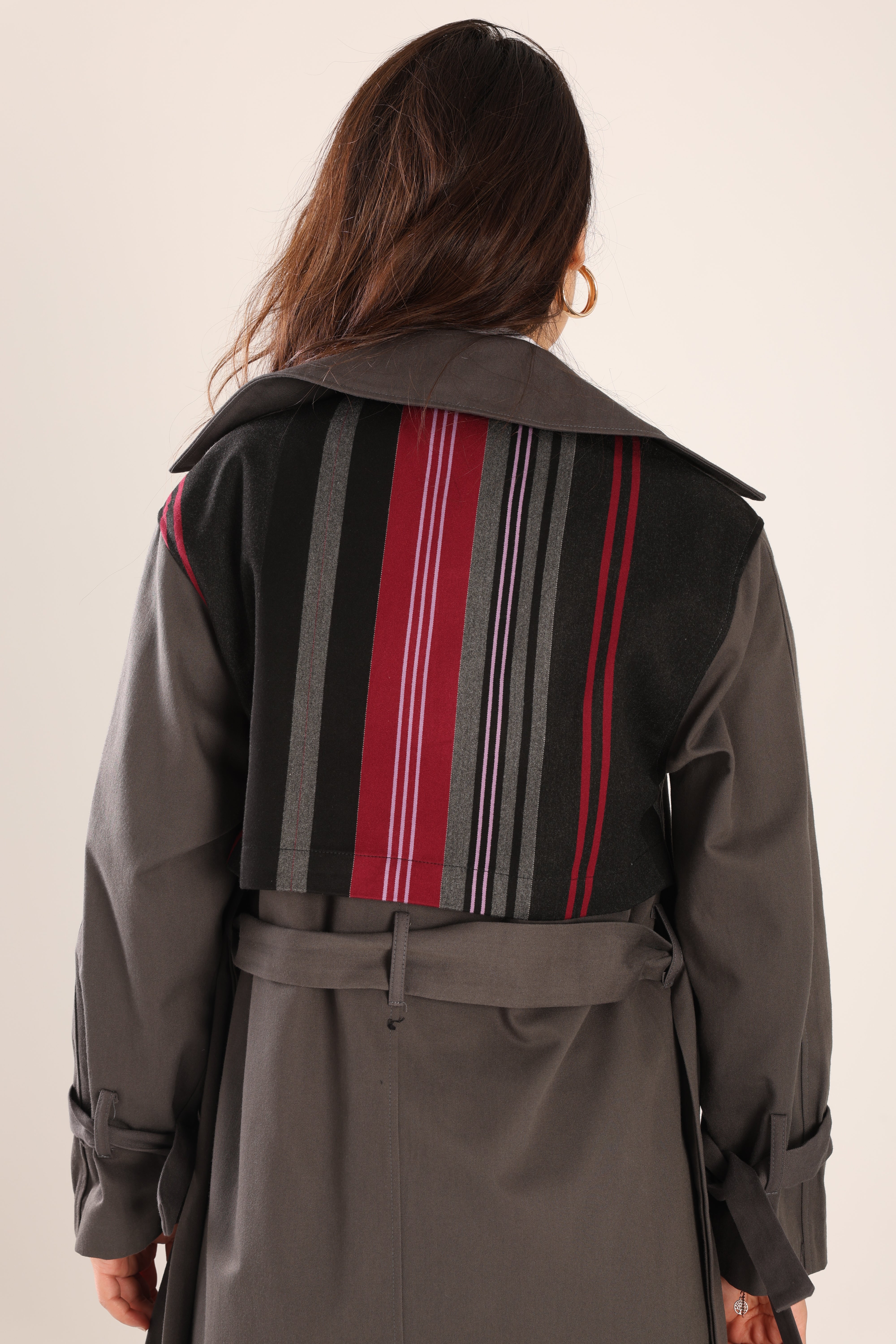 Trençkot Tasarım Oversize Astarlı Geniş Kesim