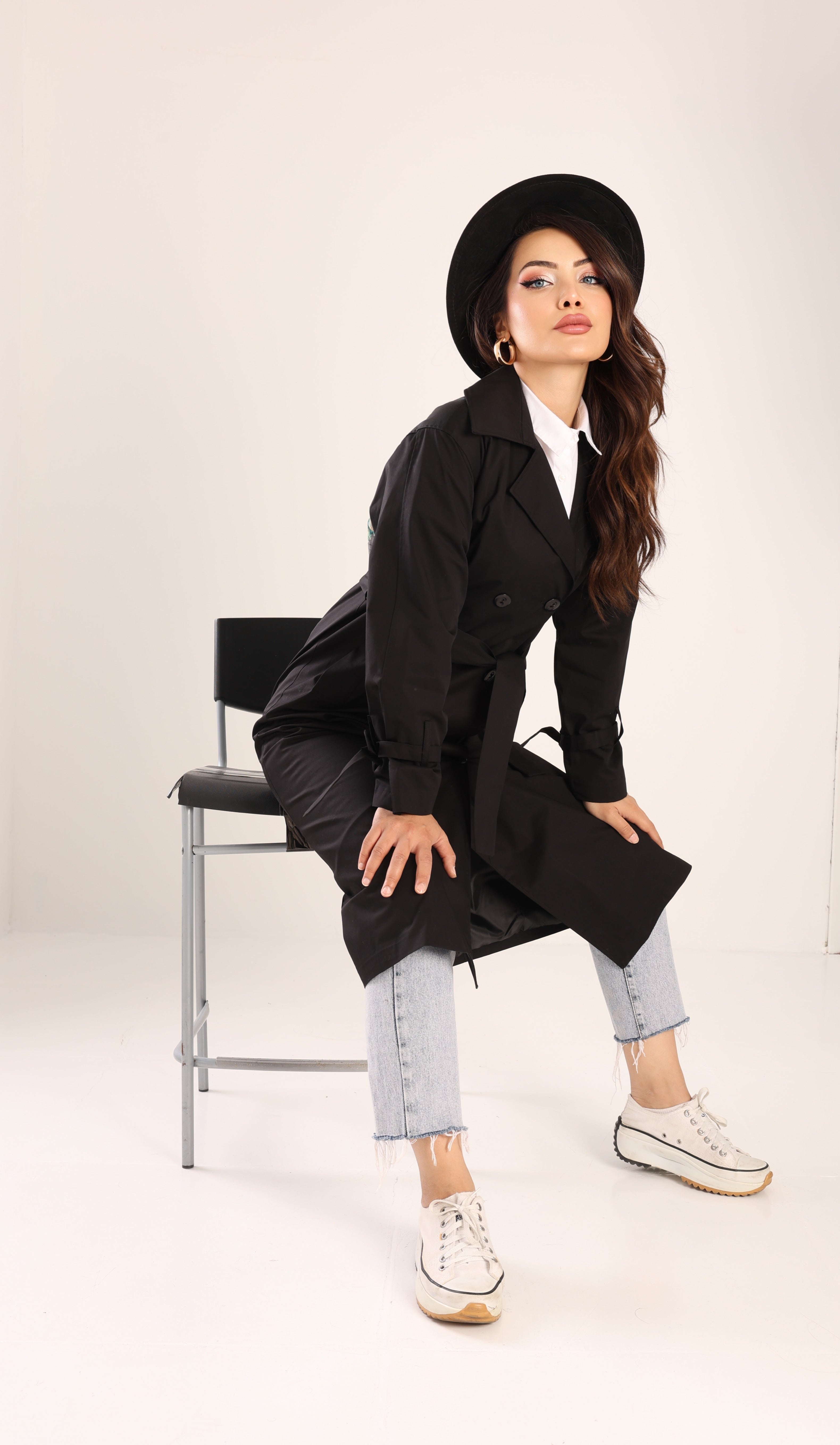 Trençkot Tasarım Oversize Astarlı Geniş Kesim