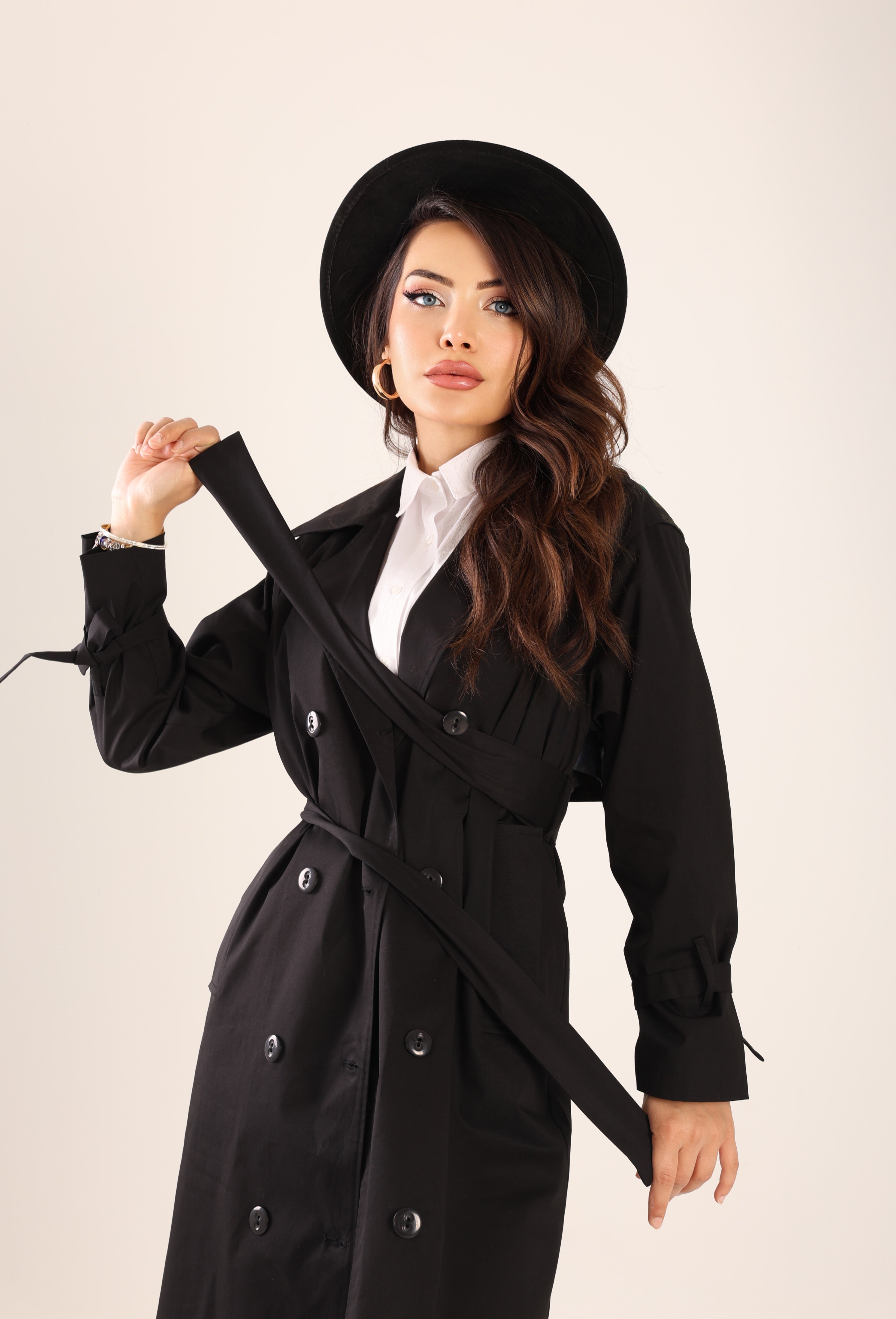 Trençkot Tasarım Oversize Astarlı Geniş Kesim