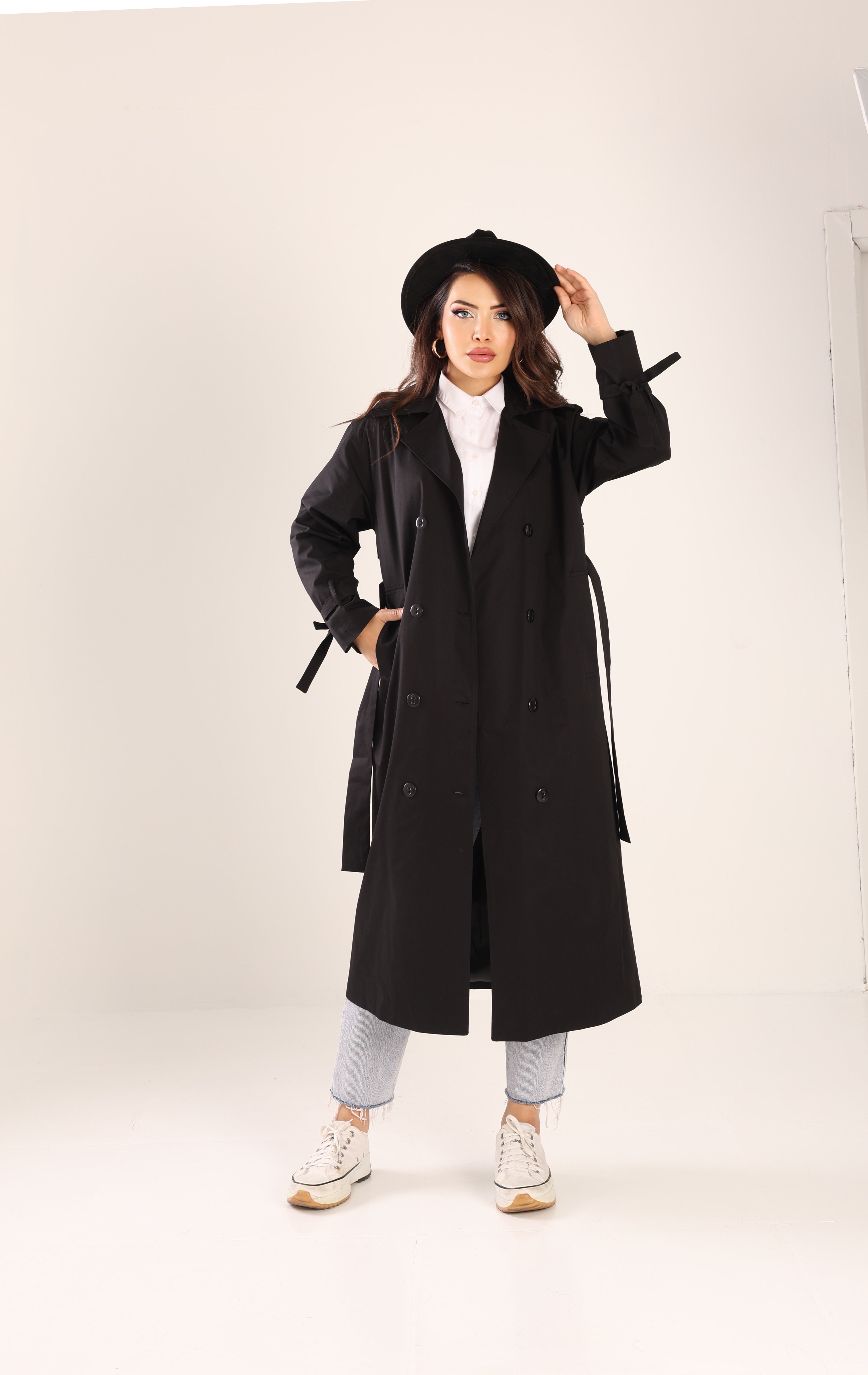 Trençkot Tasarım Oversize Astarlı Geniş Kesim