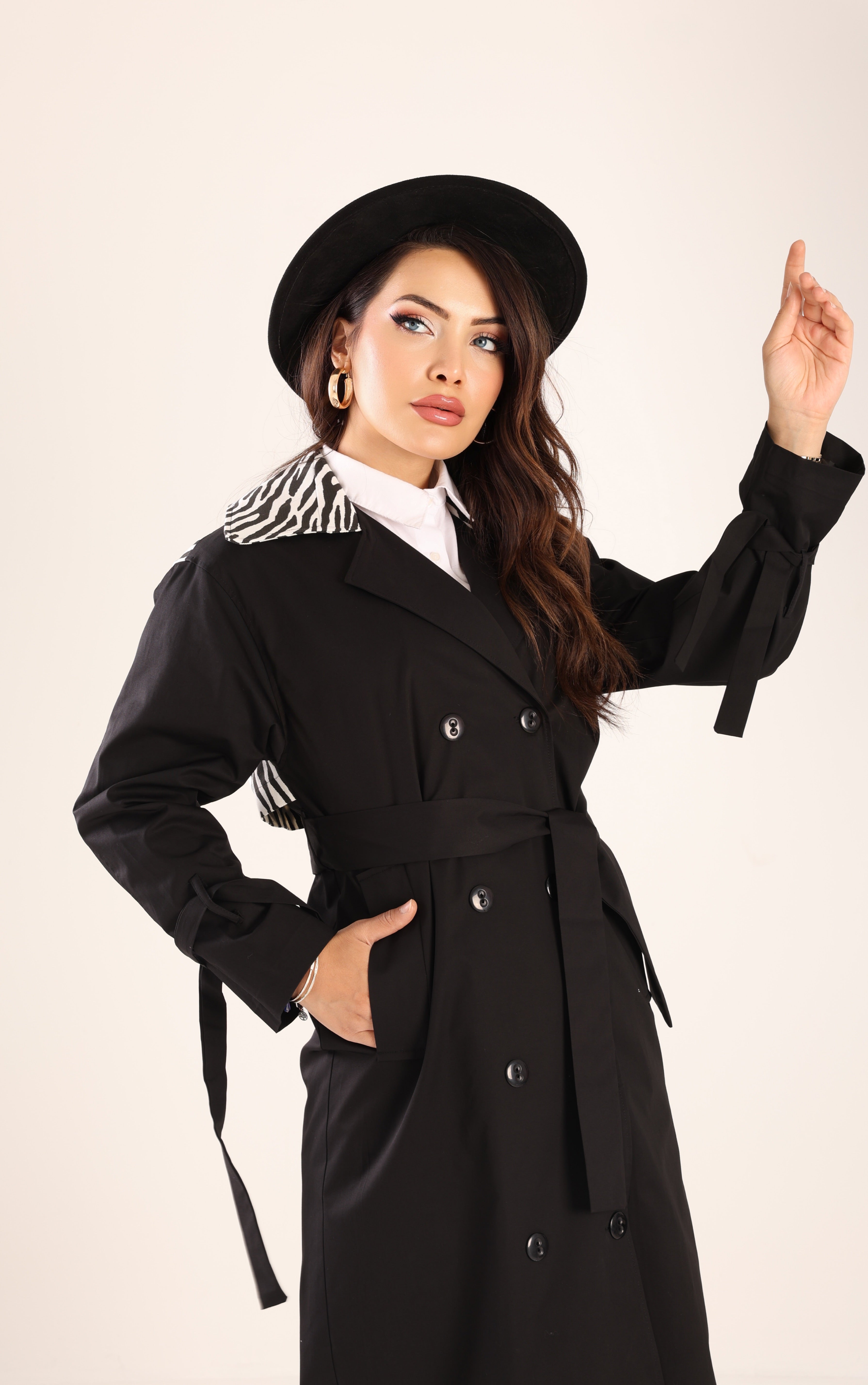 Trençkot Tasarım Oversize Astarlı Geniş Kesim