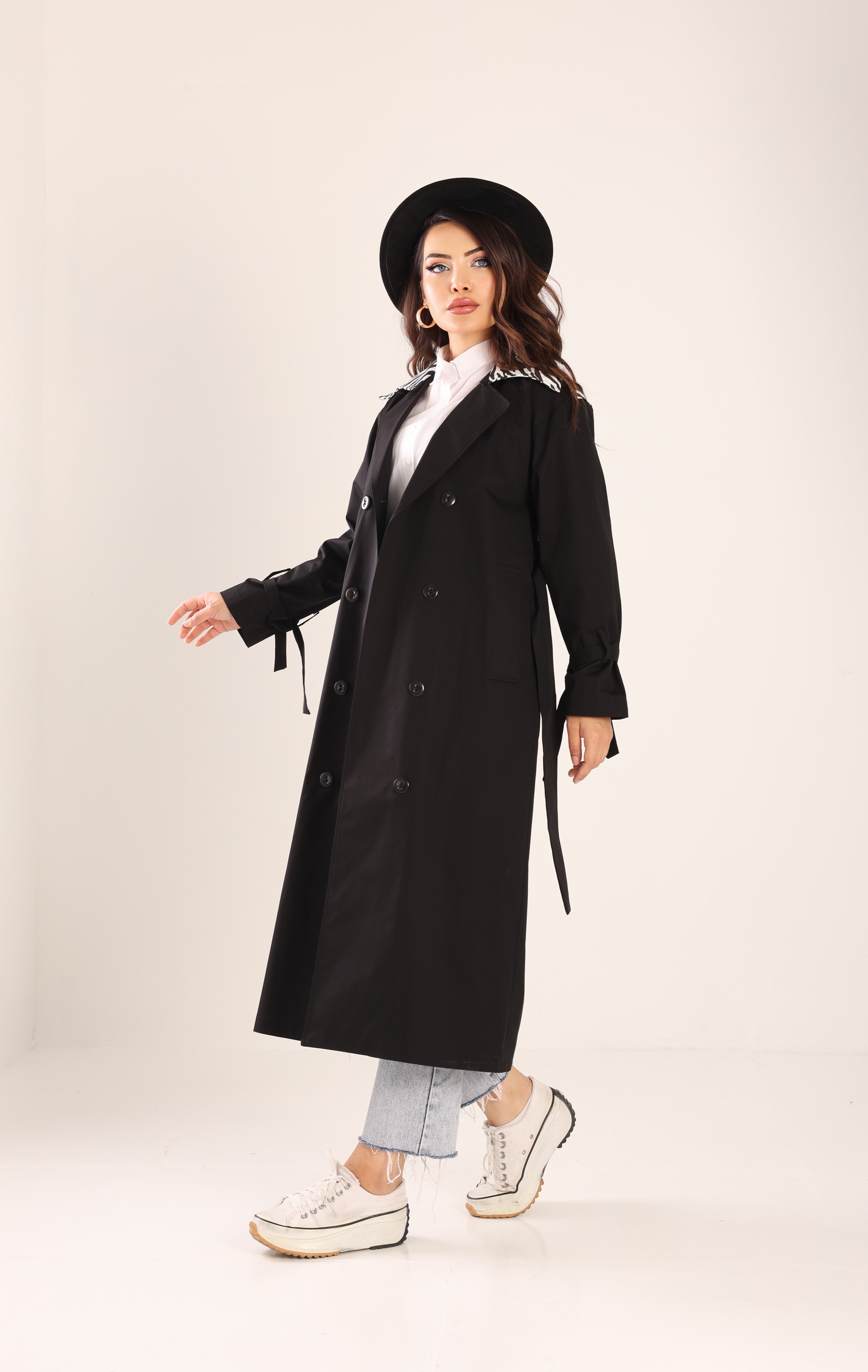 Trençkot Tasarım Oversize Astarlı Geniş Kesim